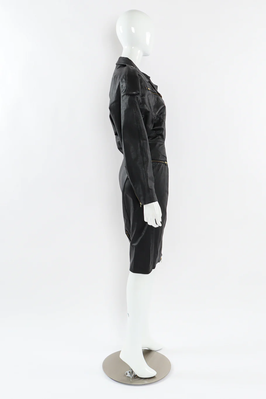 Leather Moto Pencil Dress - Image 4