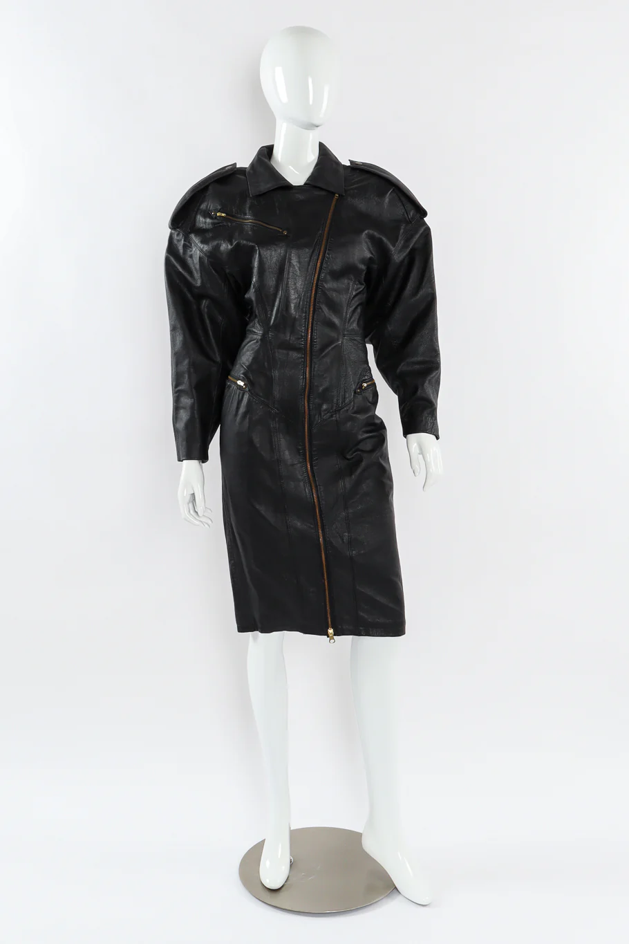 Leather Moto Pencil Dress - Image 5
