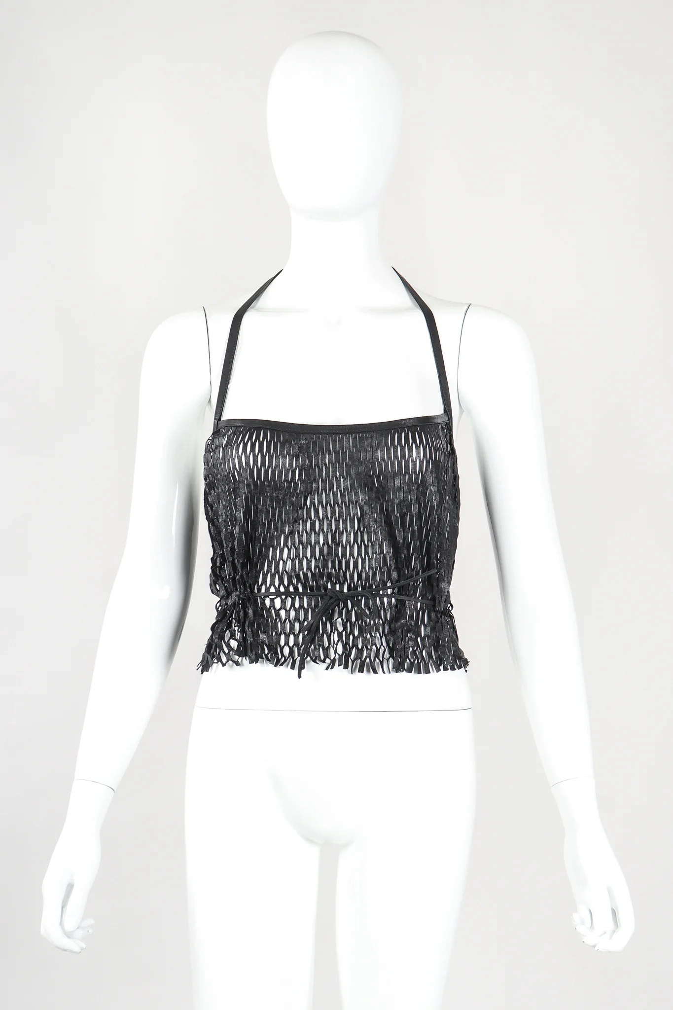 Leather Net Halter Top - Image 2
