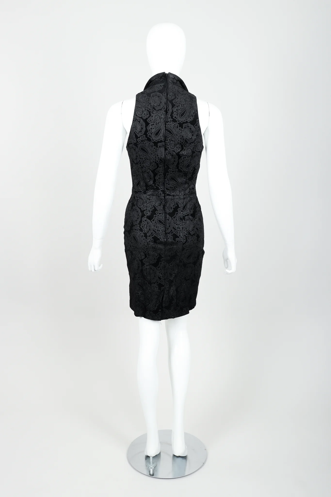 Leather Paisley Tuxedo Dress - Image 5