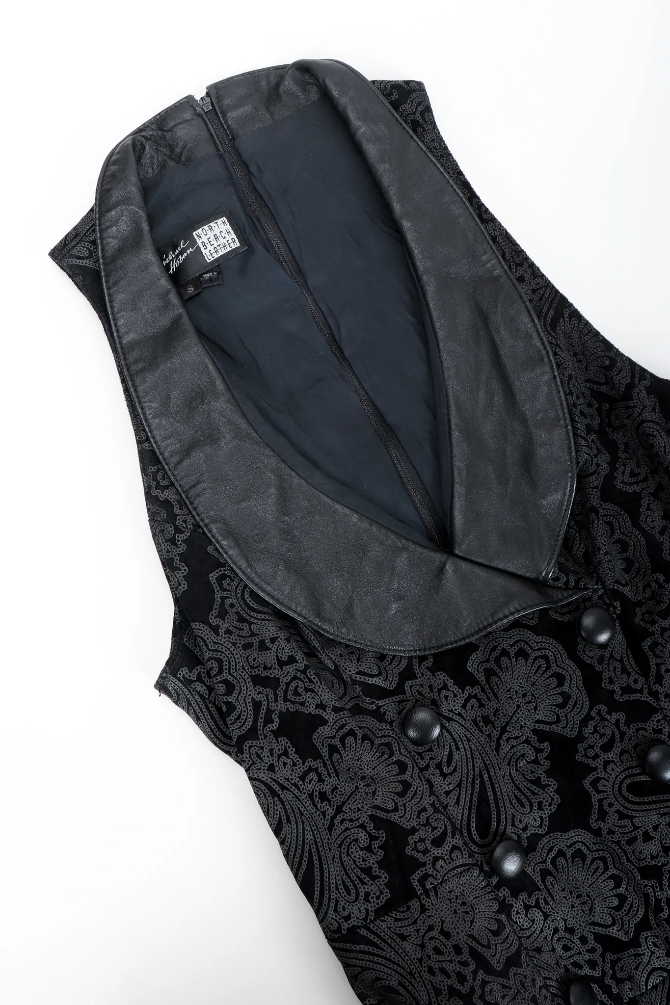 Leather Paisley Tuxedo Dress - Image 6