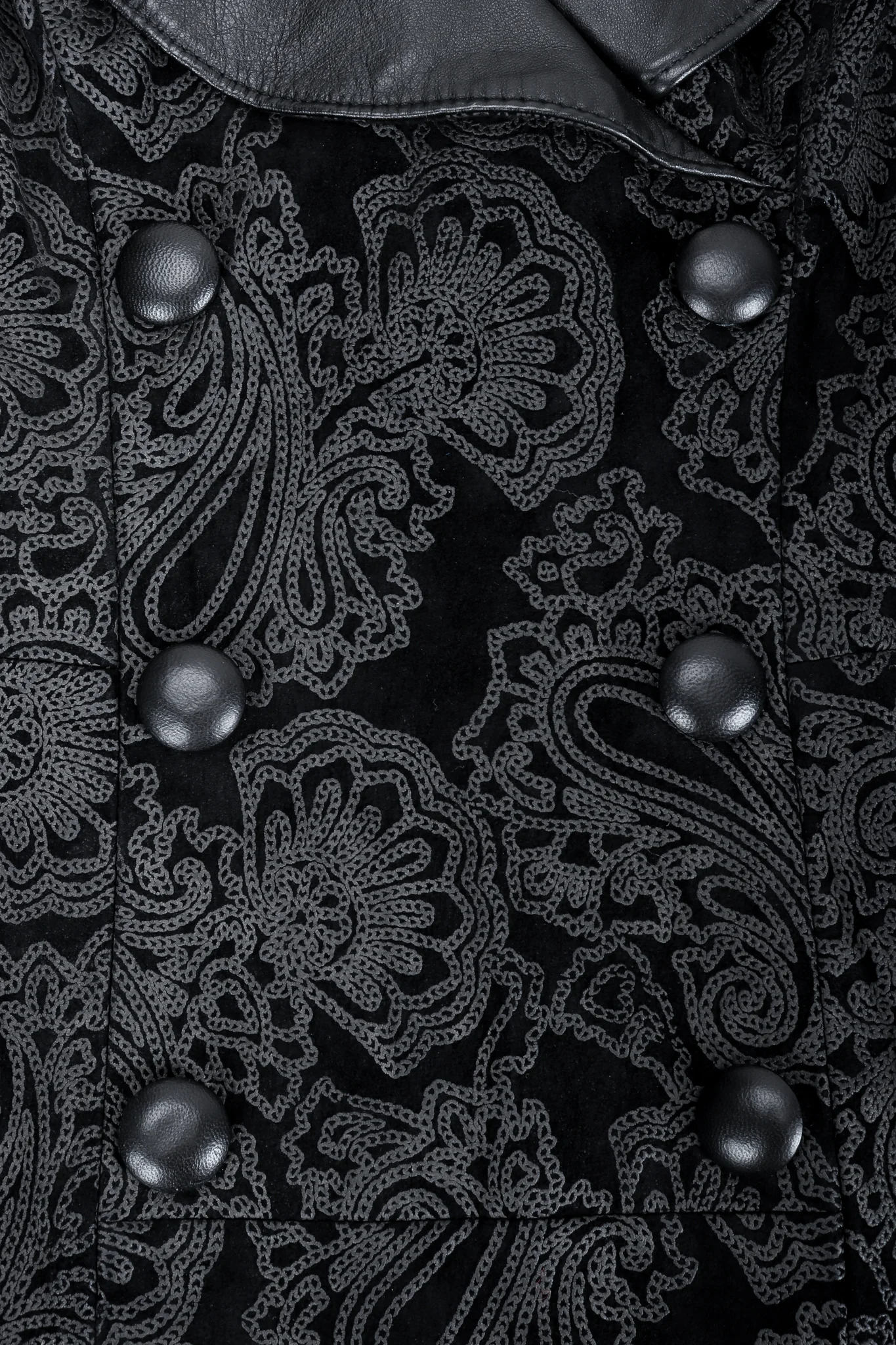 Leather Paisley Tuxedo Dress - Image 7