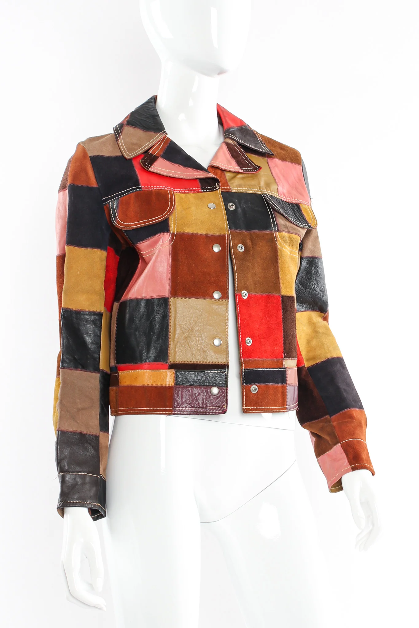 Leather Patchwork Jacket - Image 2