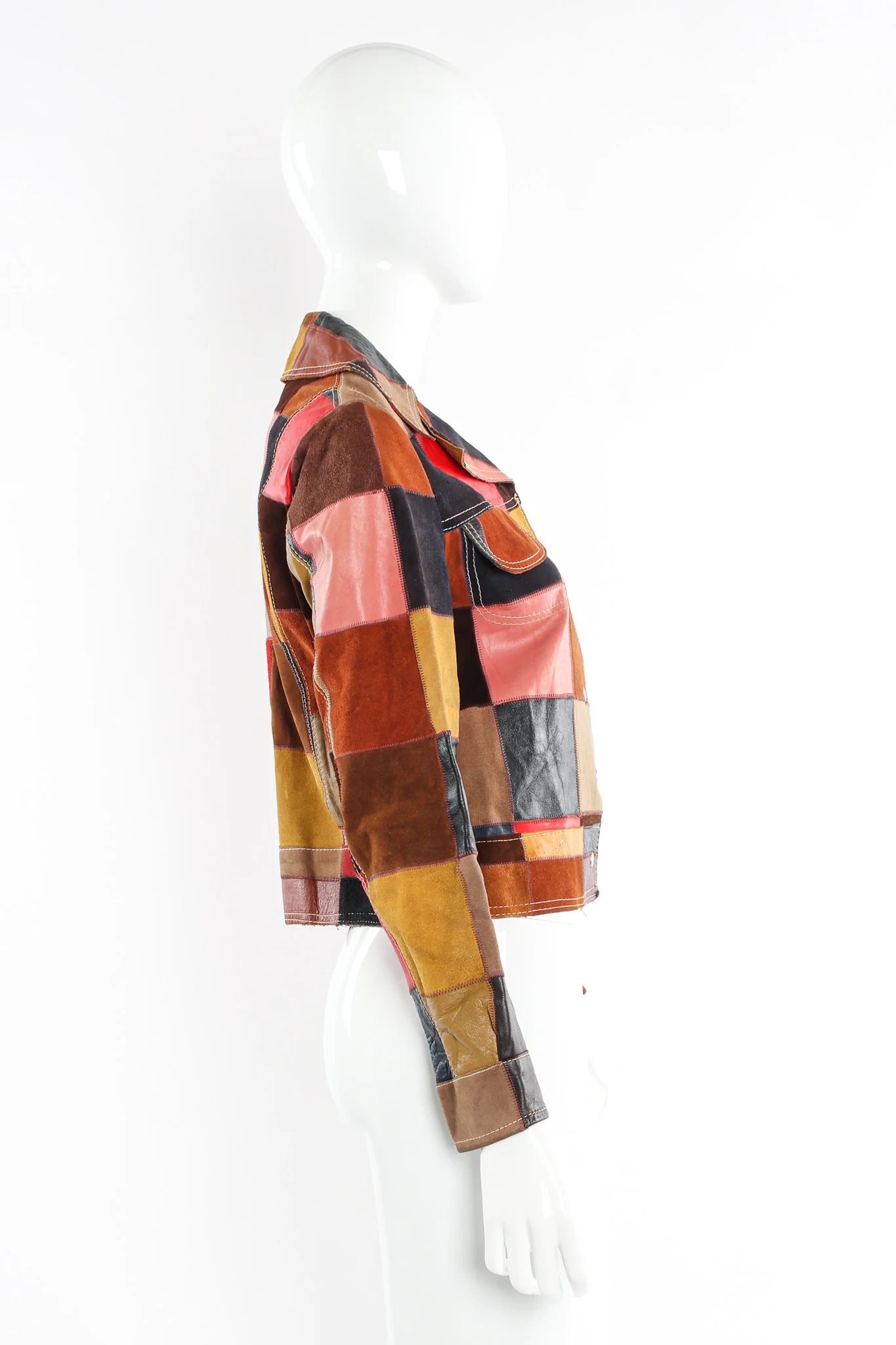Leather Patchwork Jacket - Image 4