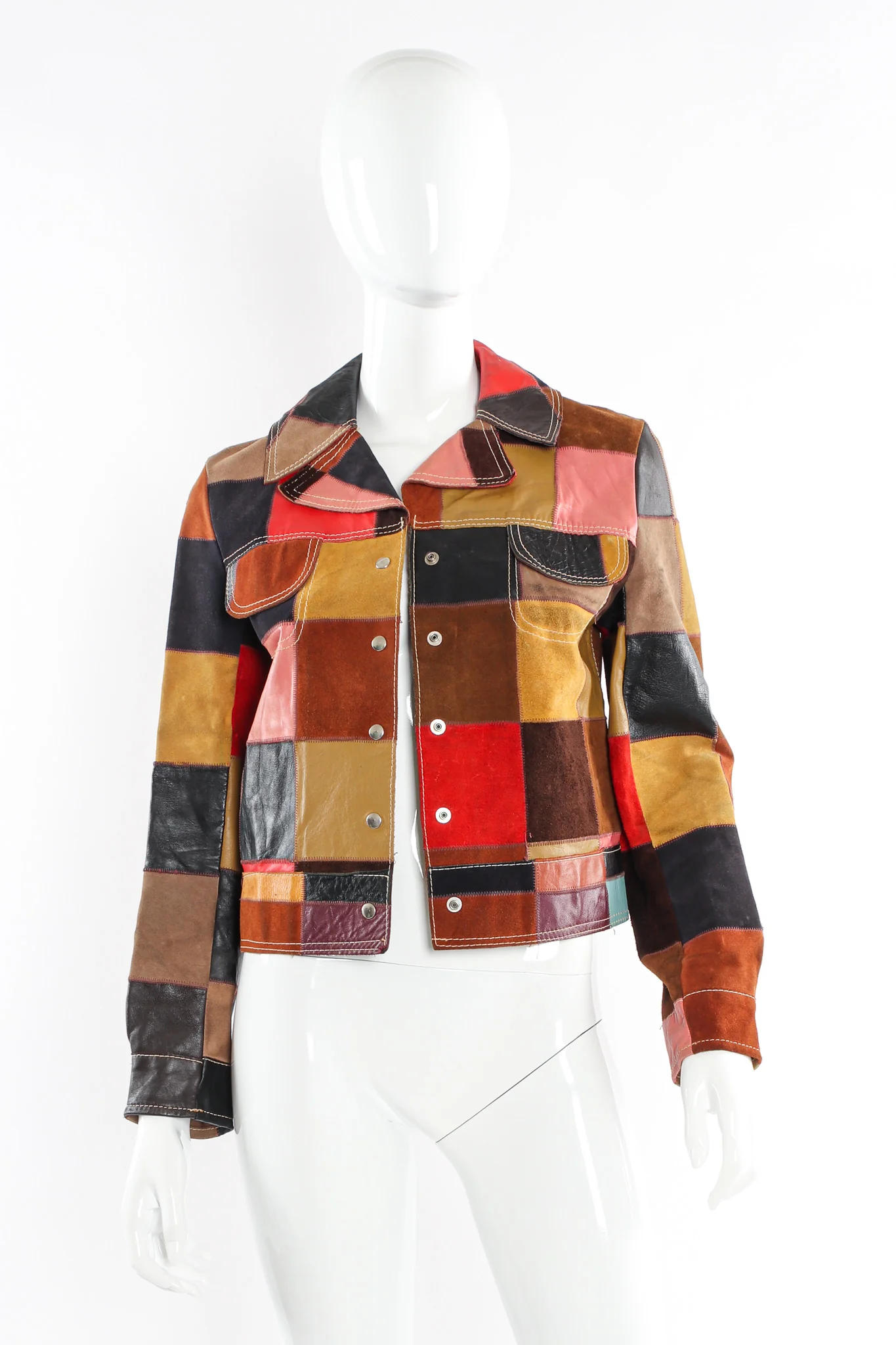 Leather Patchwork Jacket - Image 5