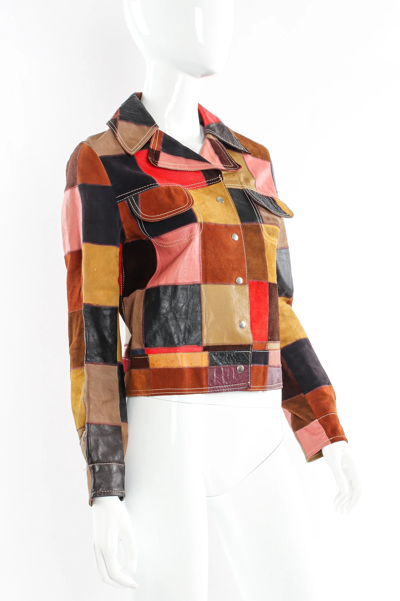 Leather Patchwork Jacket - Image 6