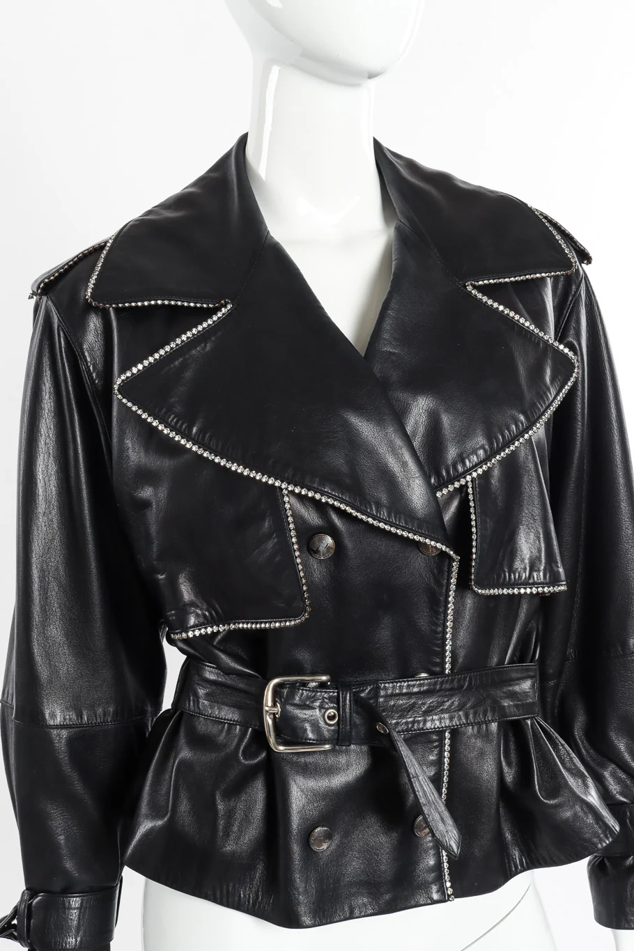 Leather Rhinestone Jacket - Image 4