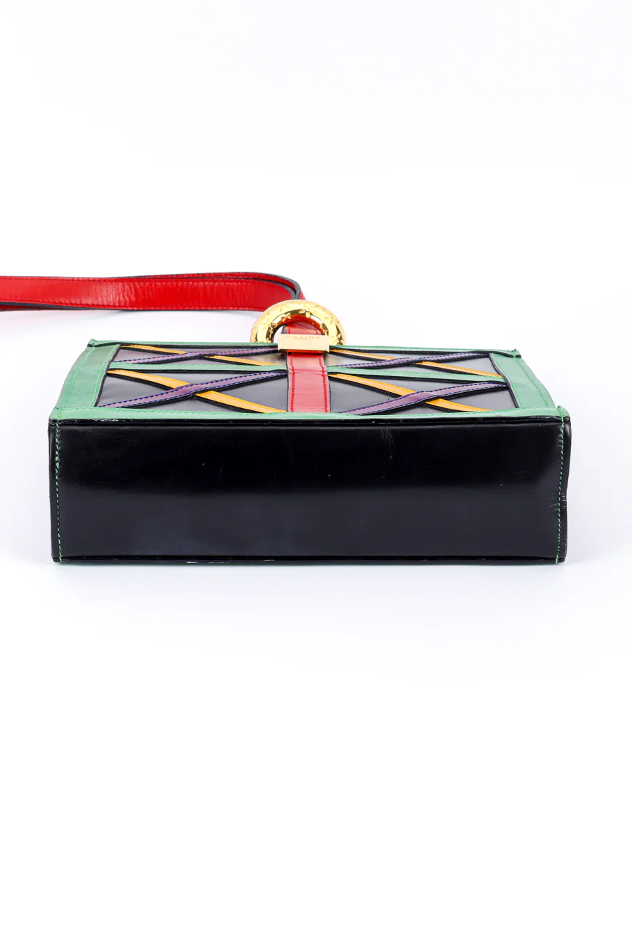 Leather Strip Square Bag - Image 4