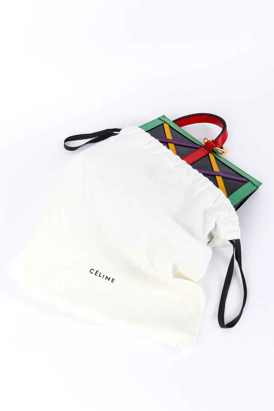 Leather Strip Square Bag - Image 8