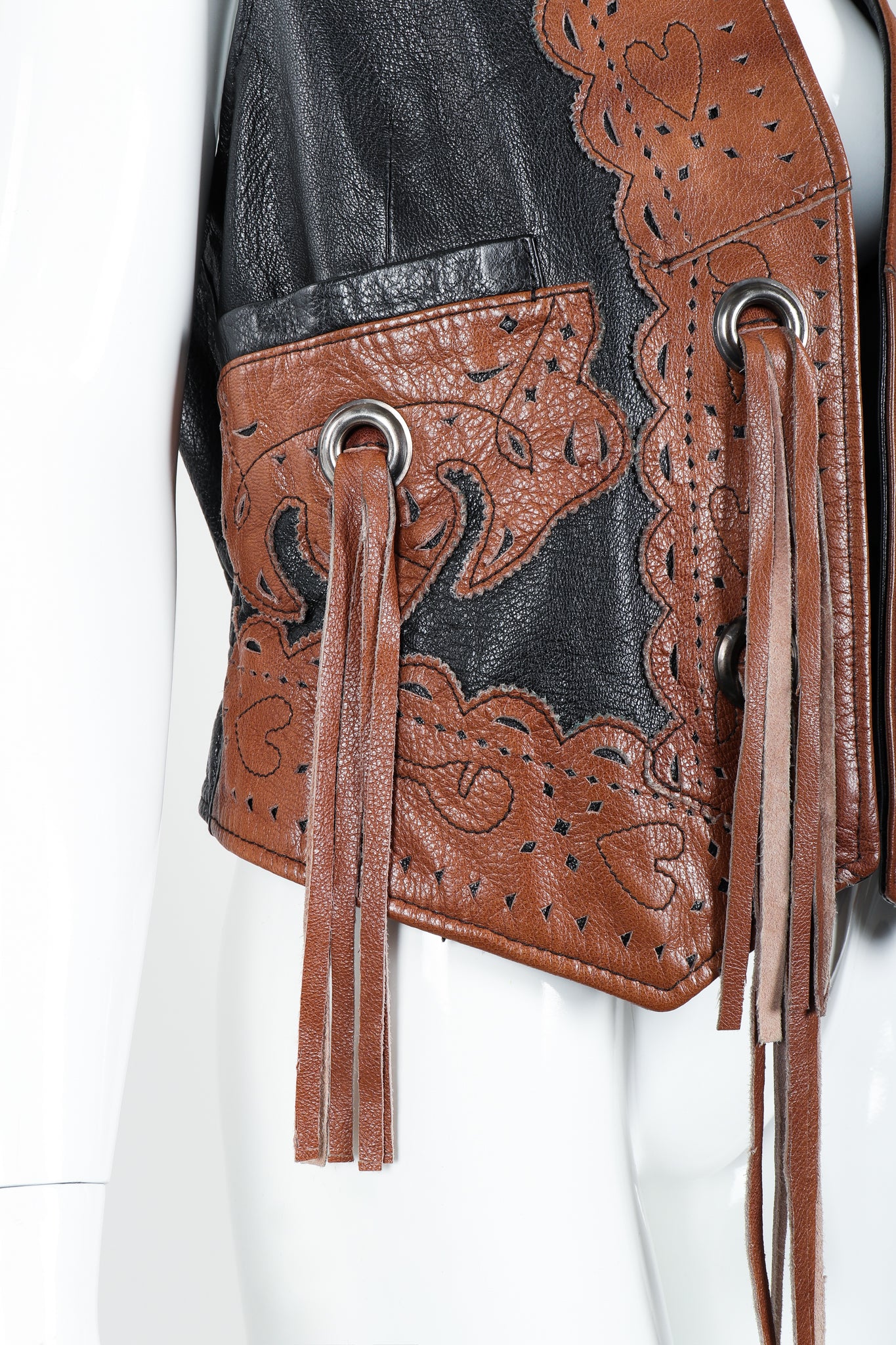 Leather Tassel Vest - Image 2