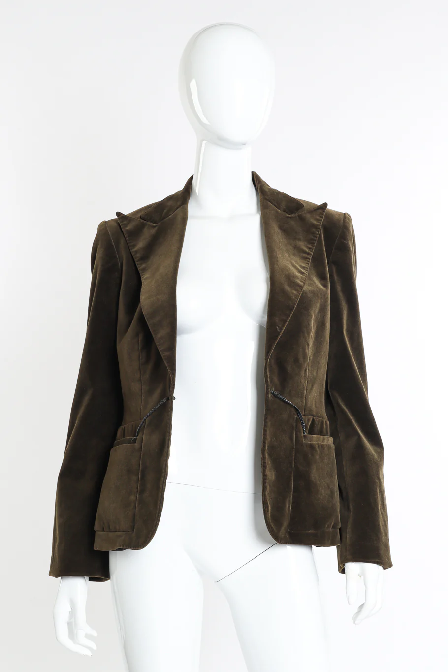 Leather Tie Velvet Blazer - Image 6
