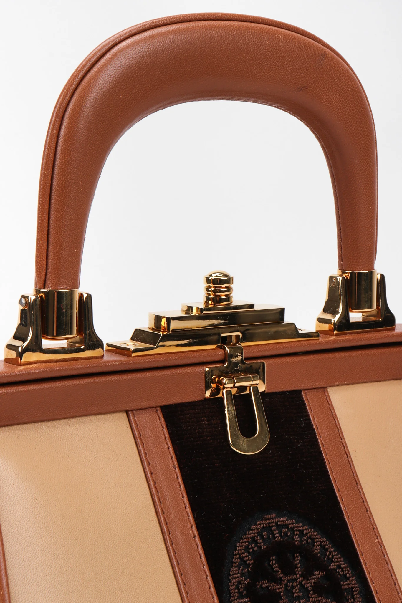 Leather & Velvet Mini Bagonghi Bag - Image 10