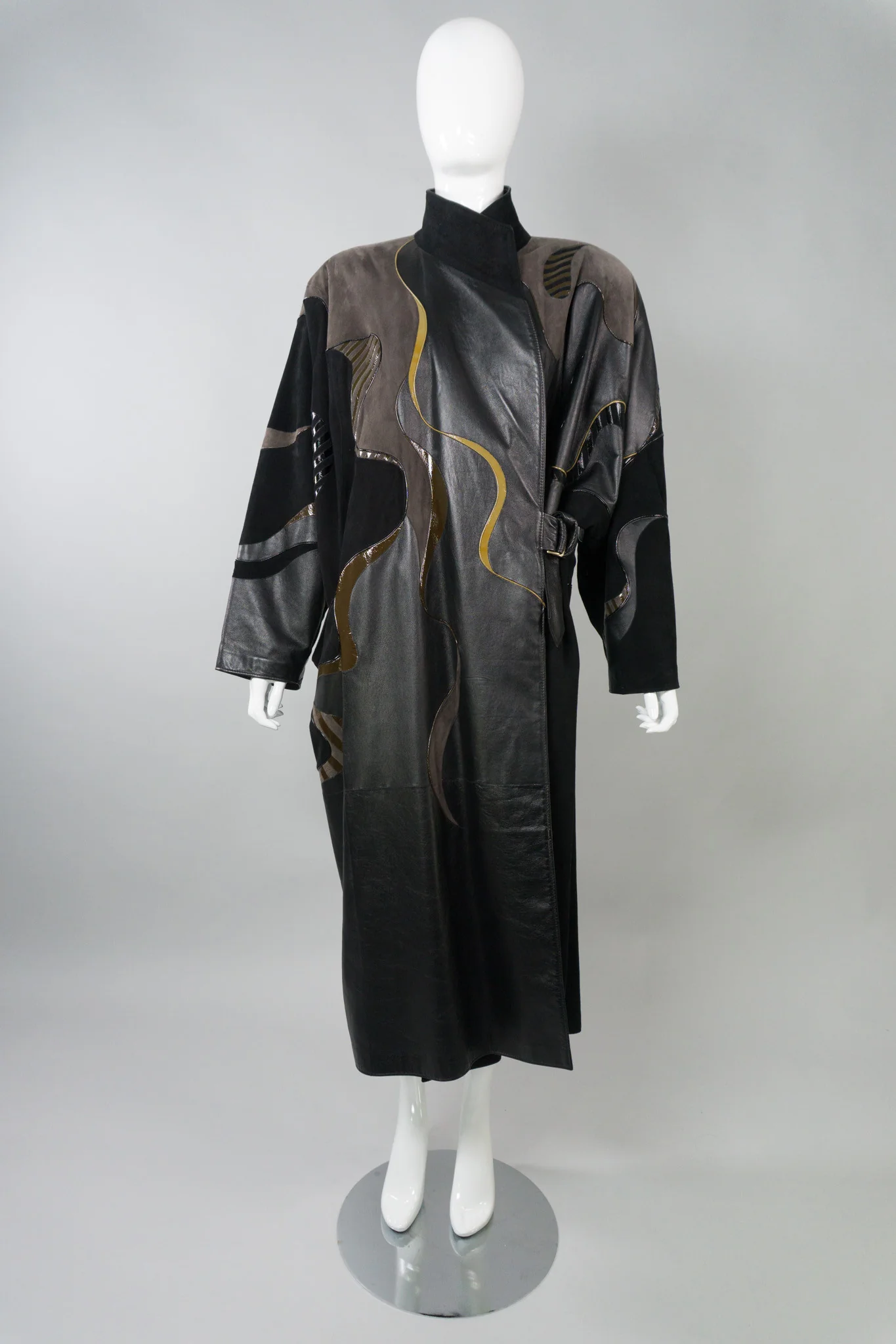 Leather Wrap Coat