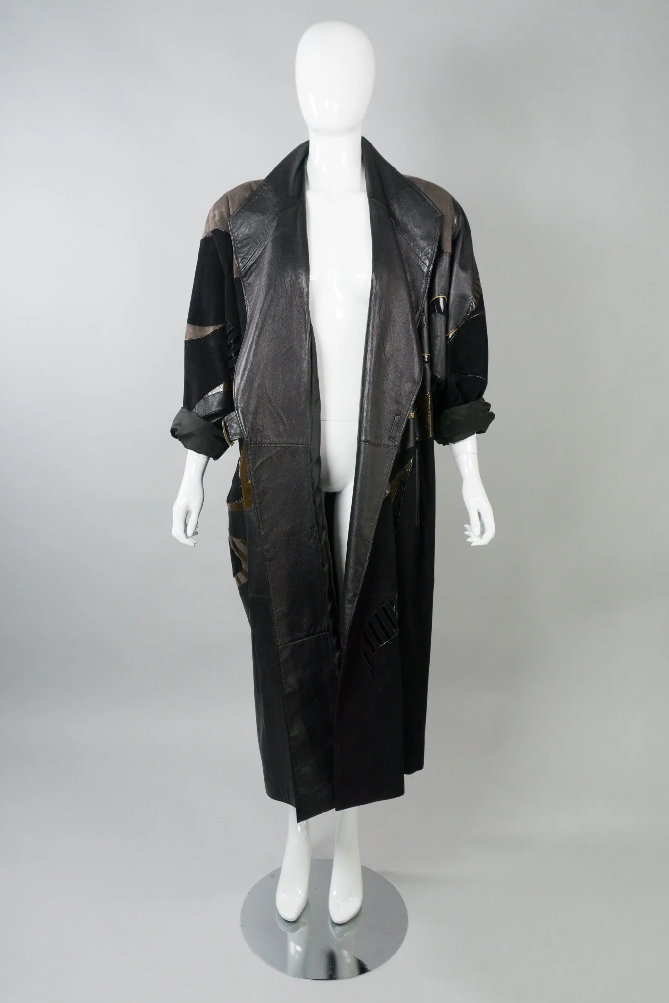 Leather Wrap Coat - Image 3