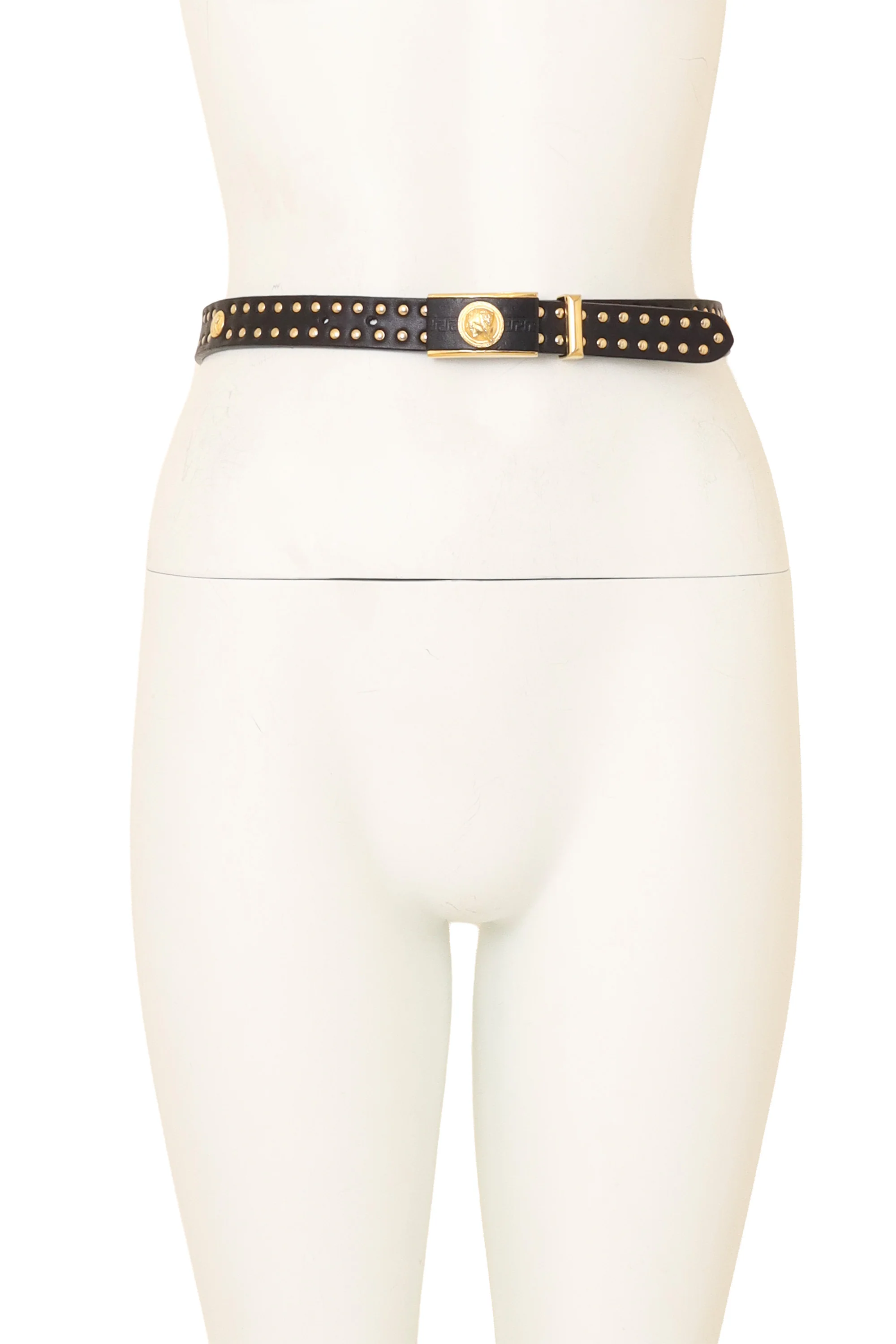 Leopard Medallion Stud Leather Belt - Image 2