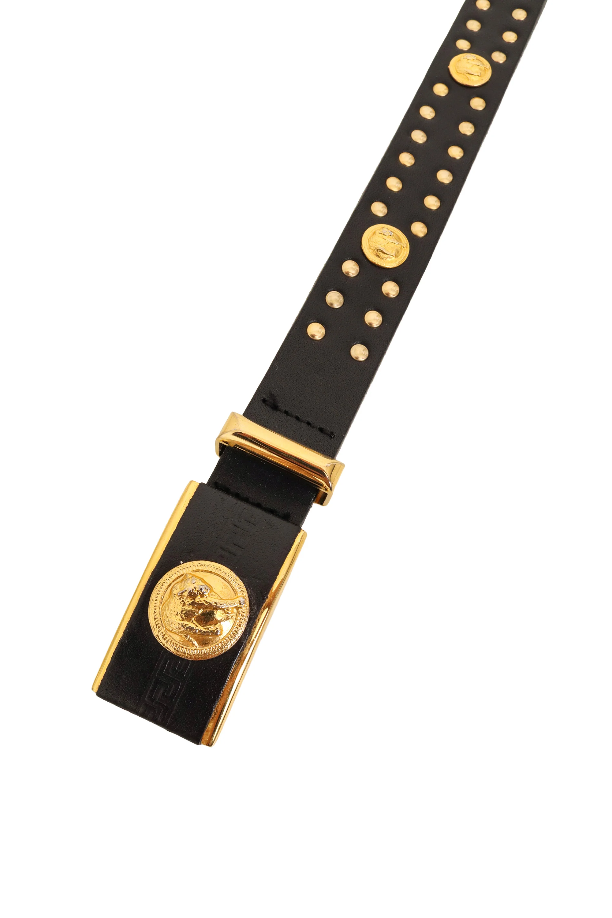 Leopard Medallion Stud Leather Belt - Image 4