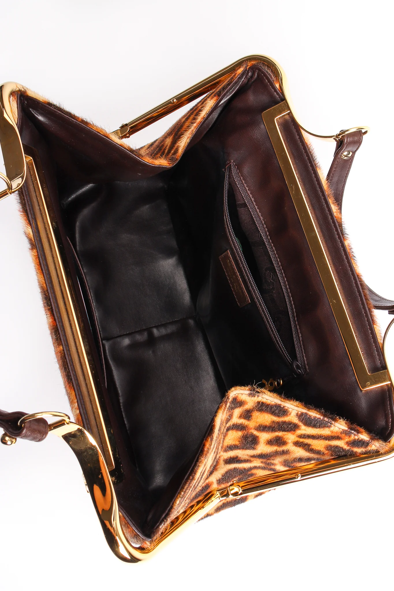 Leopard Pony Hair Frame Handbag - Image 11