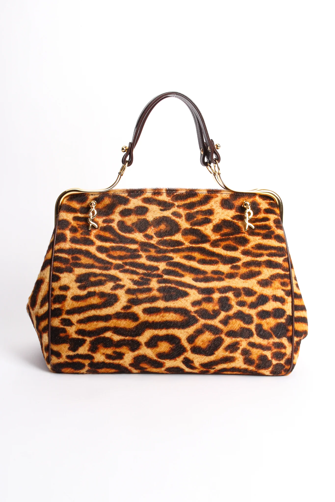 Leopard Pony Hair Frame Handbag - Image 3