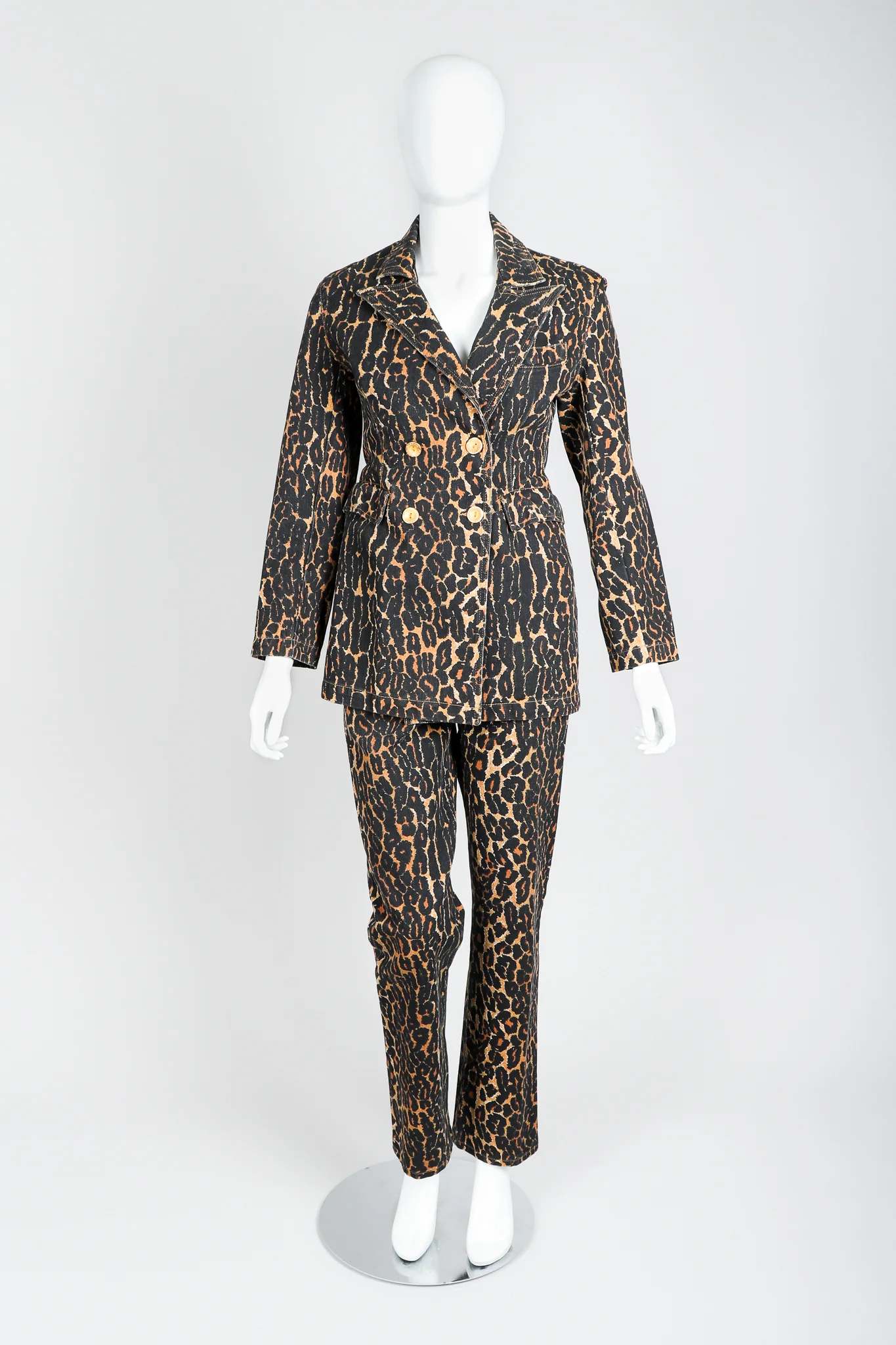 Leopard Print Denim Jacket & Jean Set - Image 2