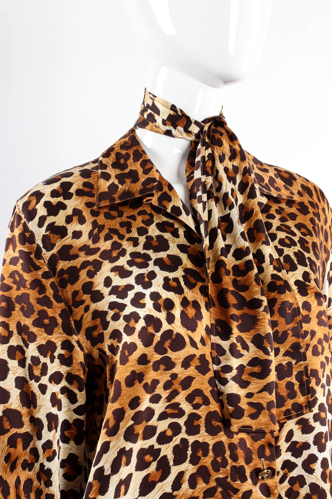 Leopard Print Shirt & Scarf - Image 3