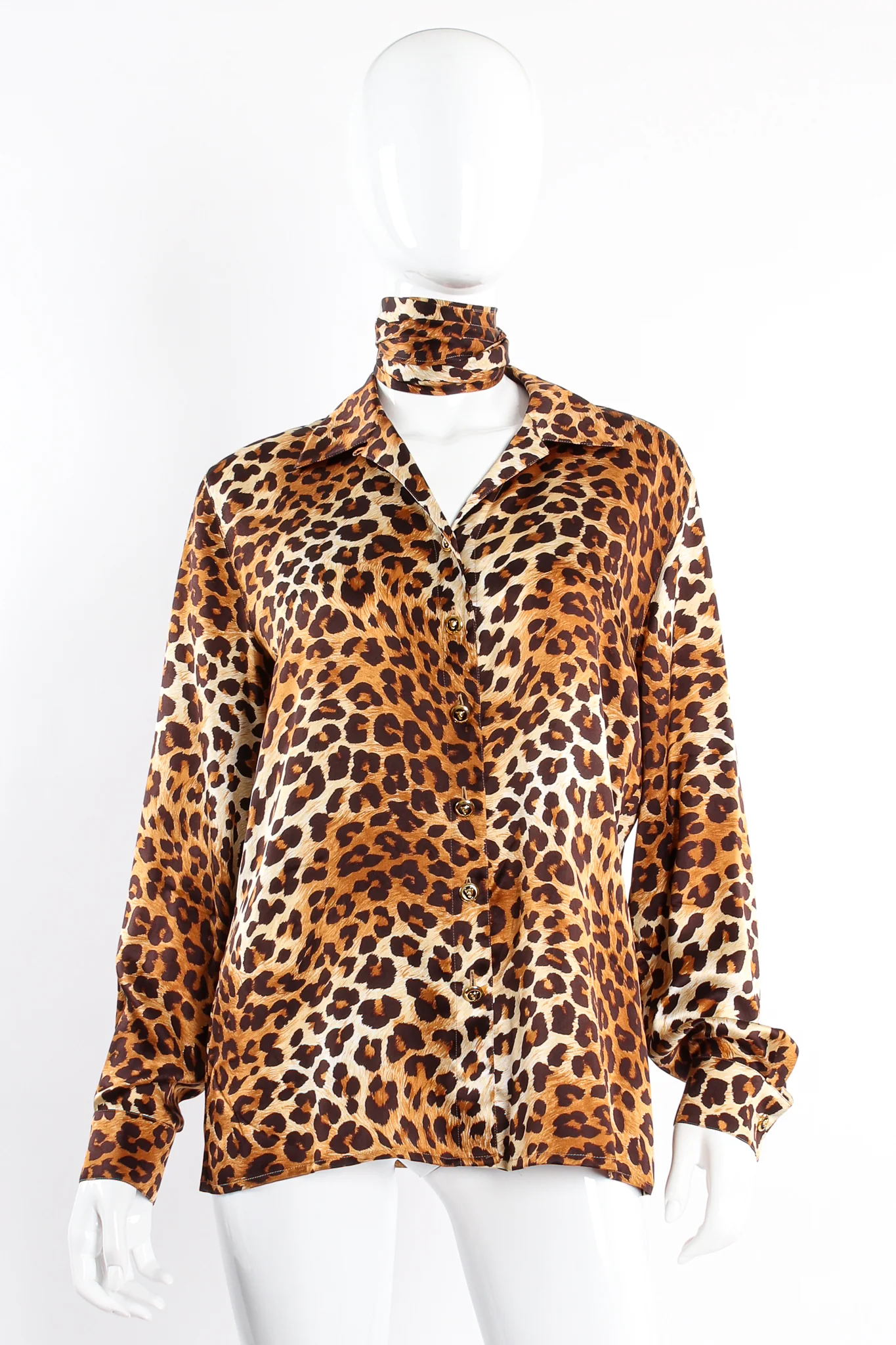 Leopard Print Shirt & Scarf - Image 4