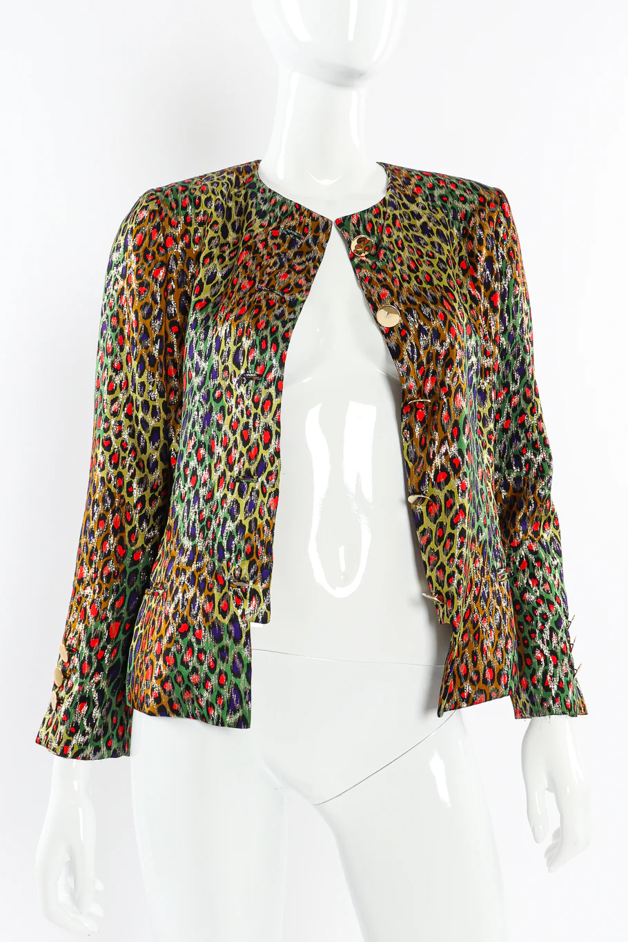 Leopard Print Silk Jacket - Image 4