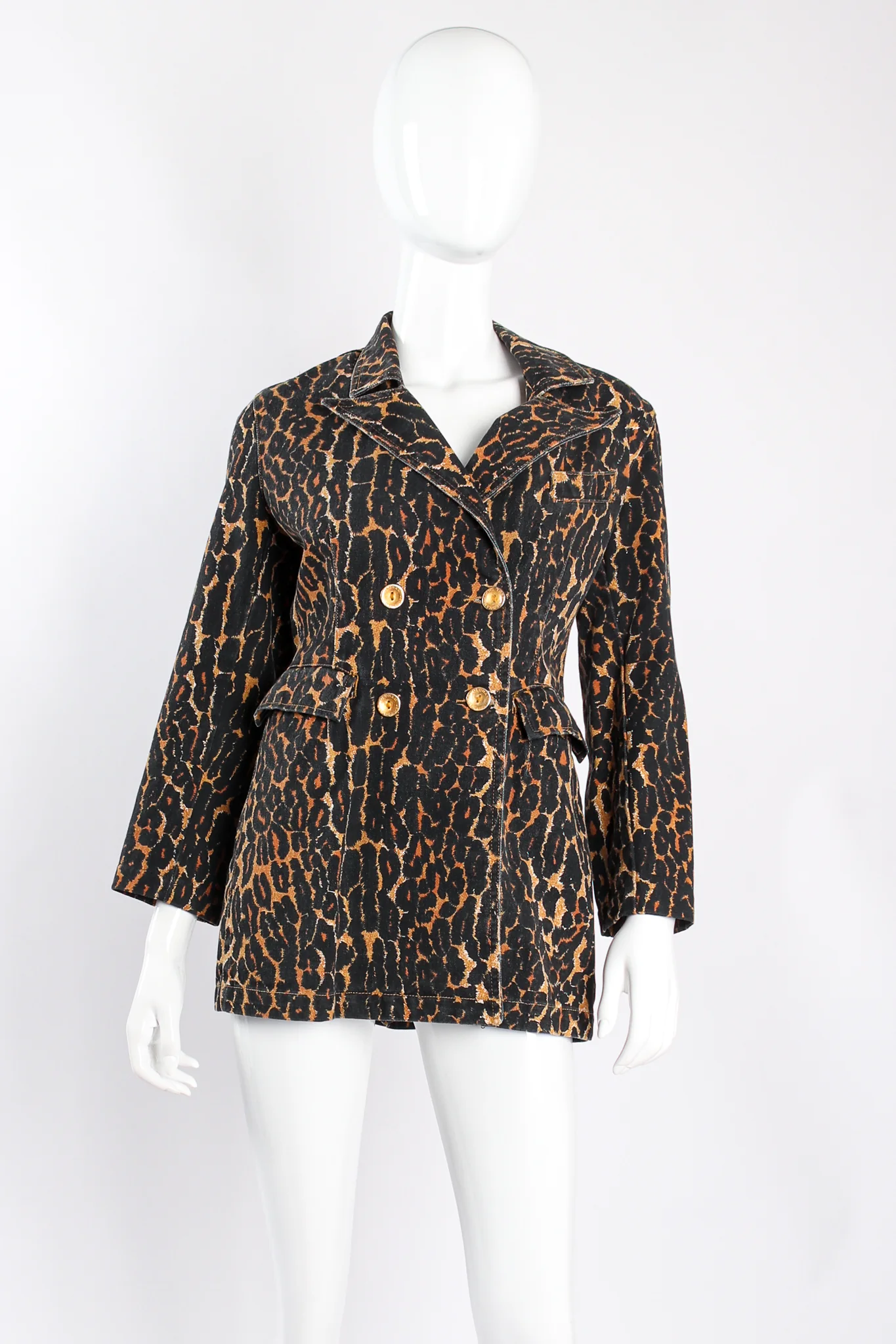 Leopard Print Twill Jacket