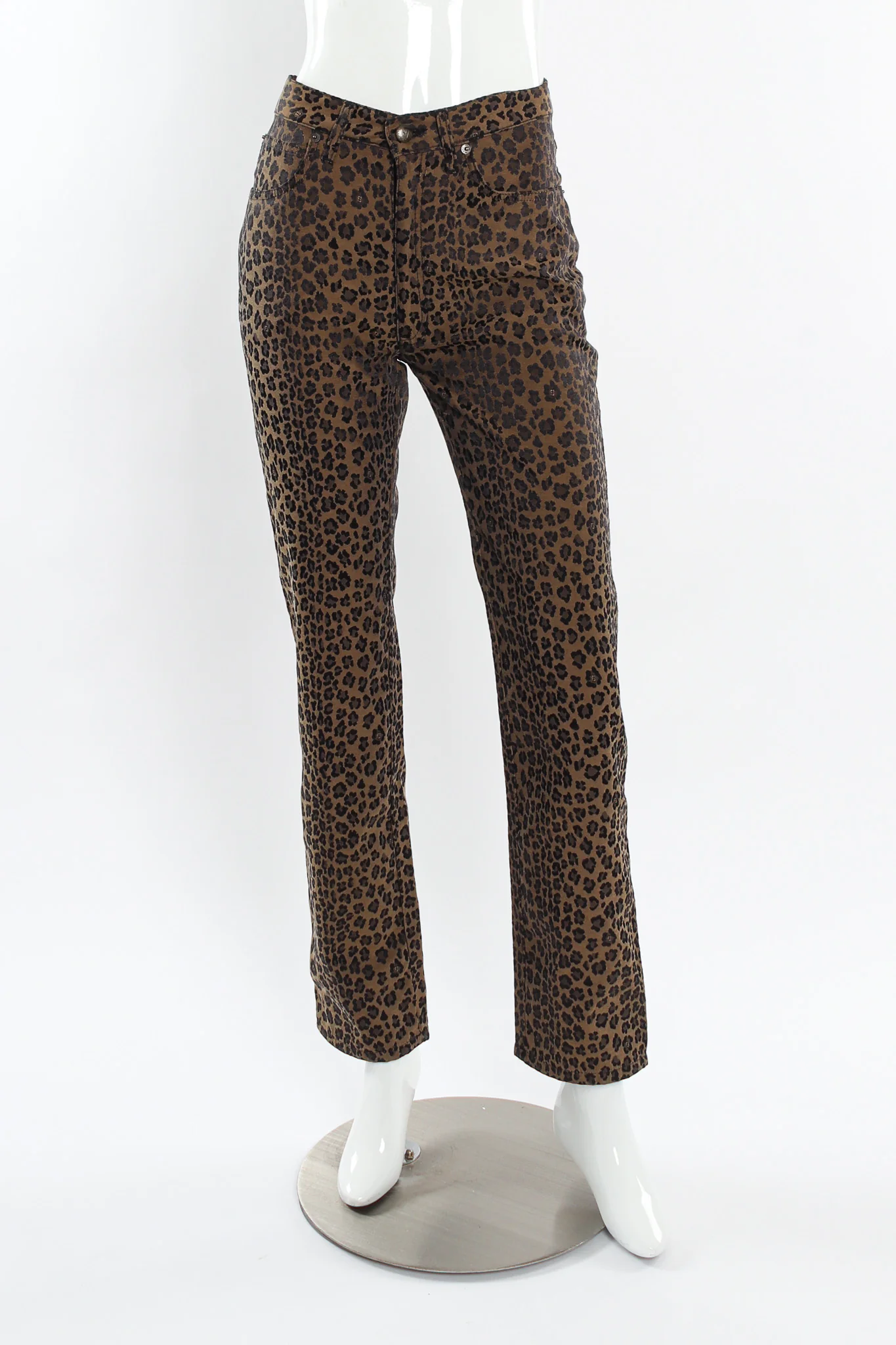 Leopard Signed Logo Print Jeans