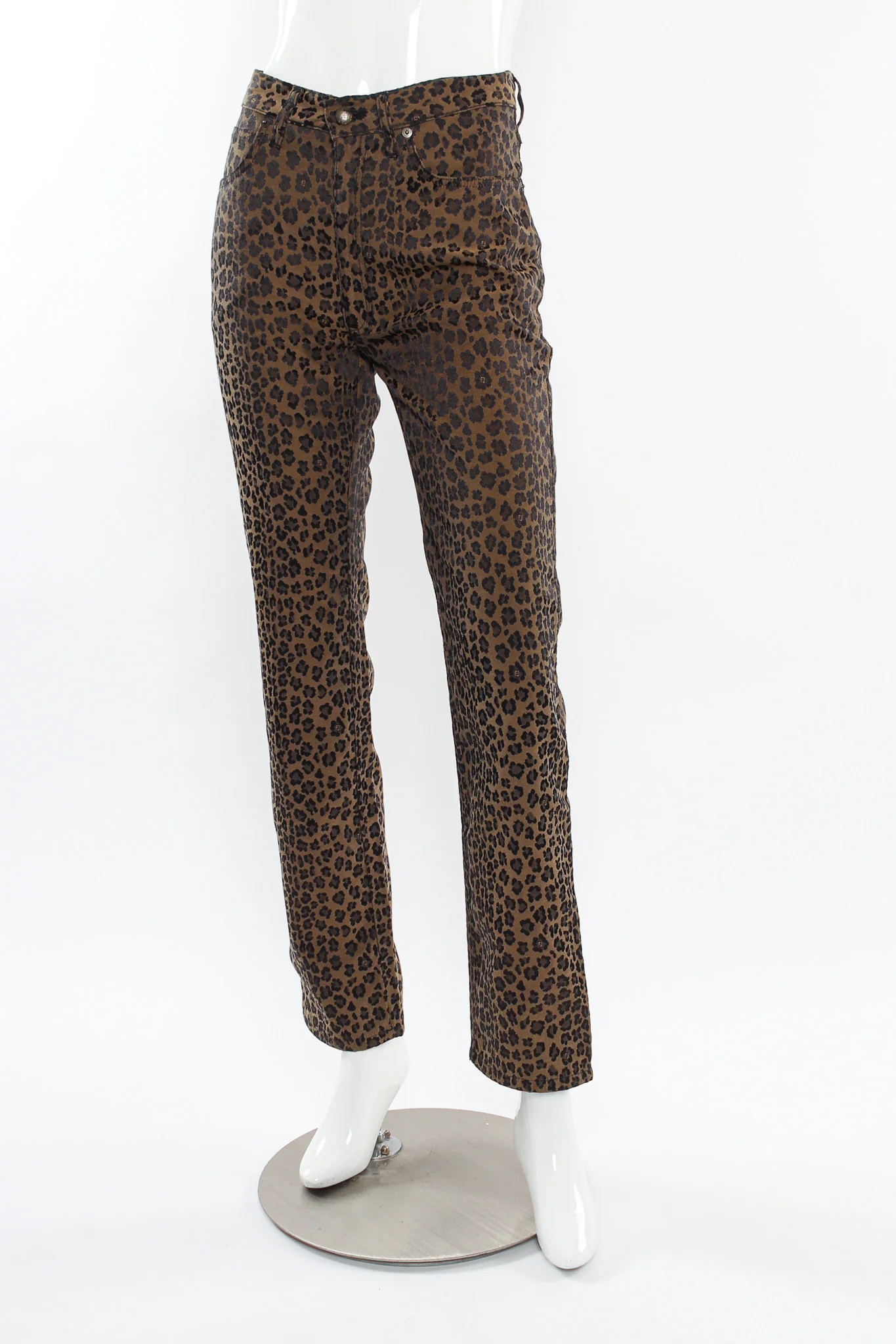 Leopard Signed Logo Print Jeans - Image 4