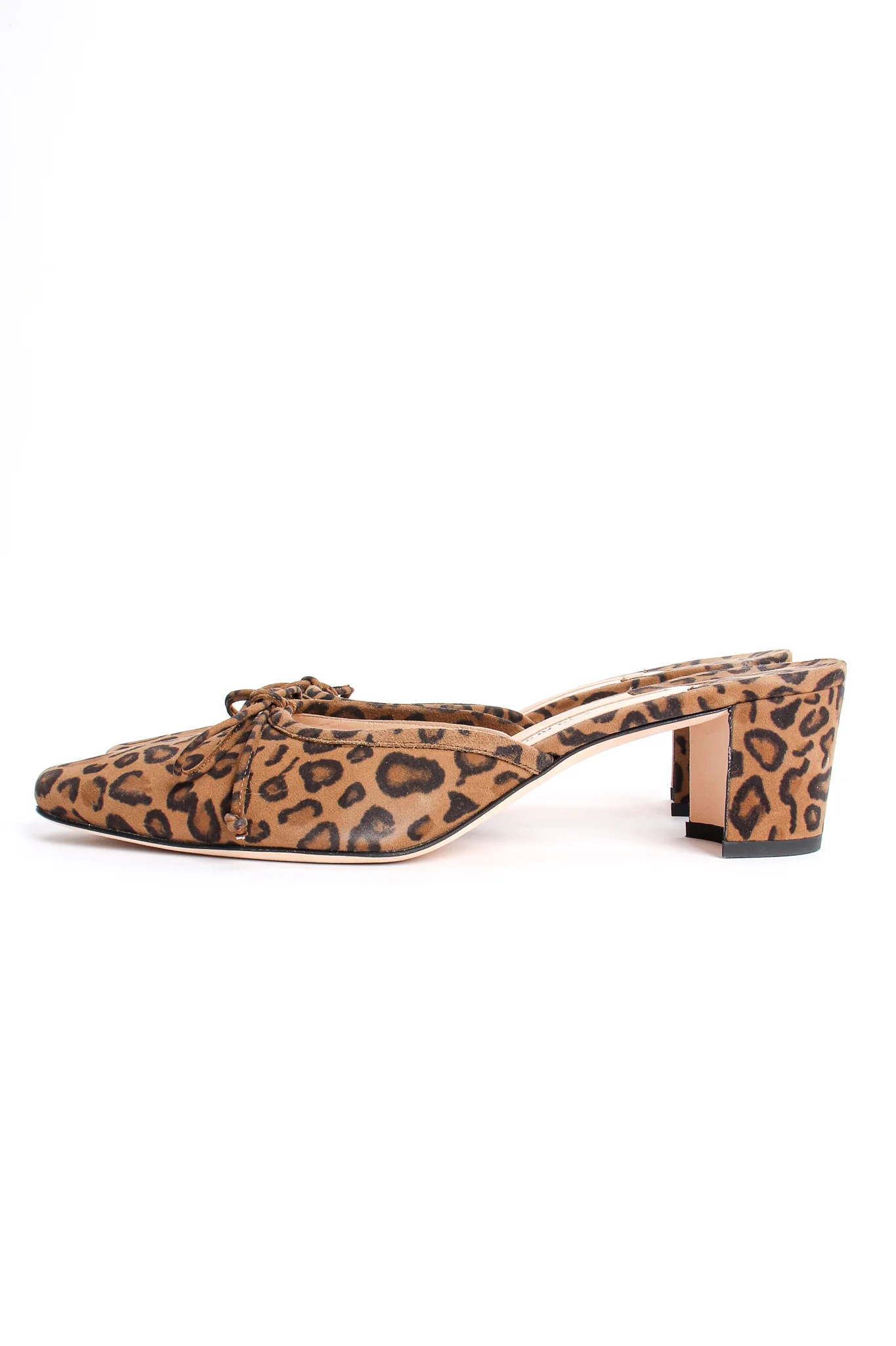 Leopard Suede Block Heel Mules - Image 6