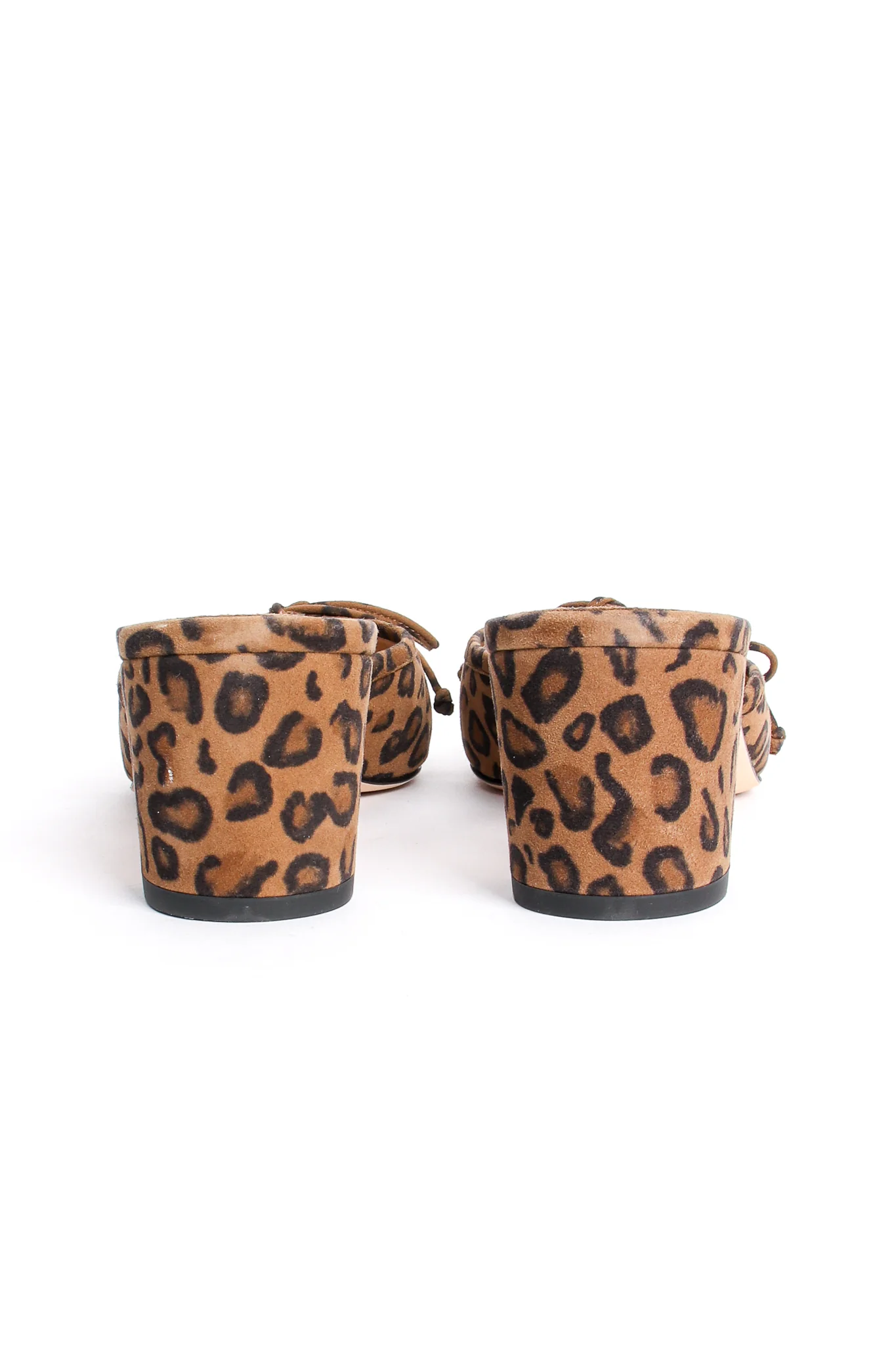 Leopard Suede Block Heel Mules - Image 7