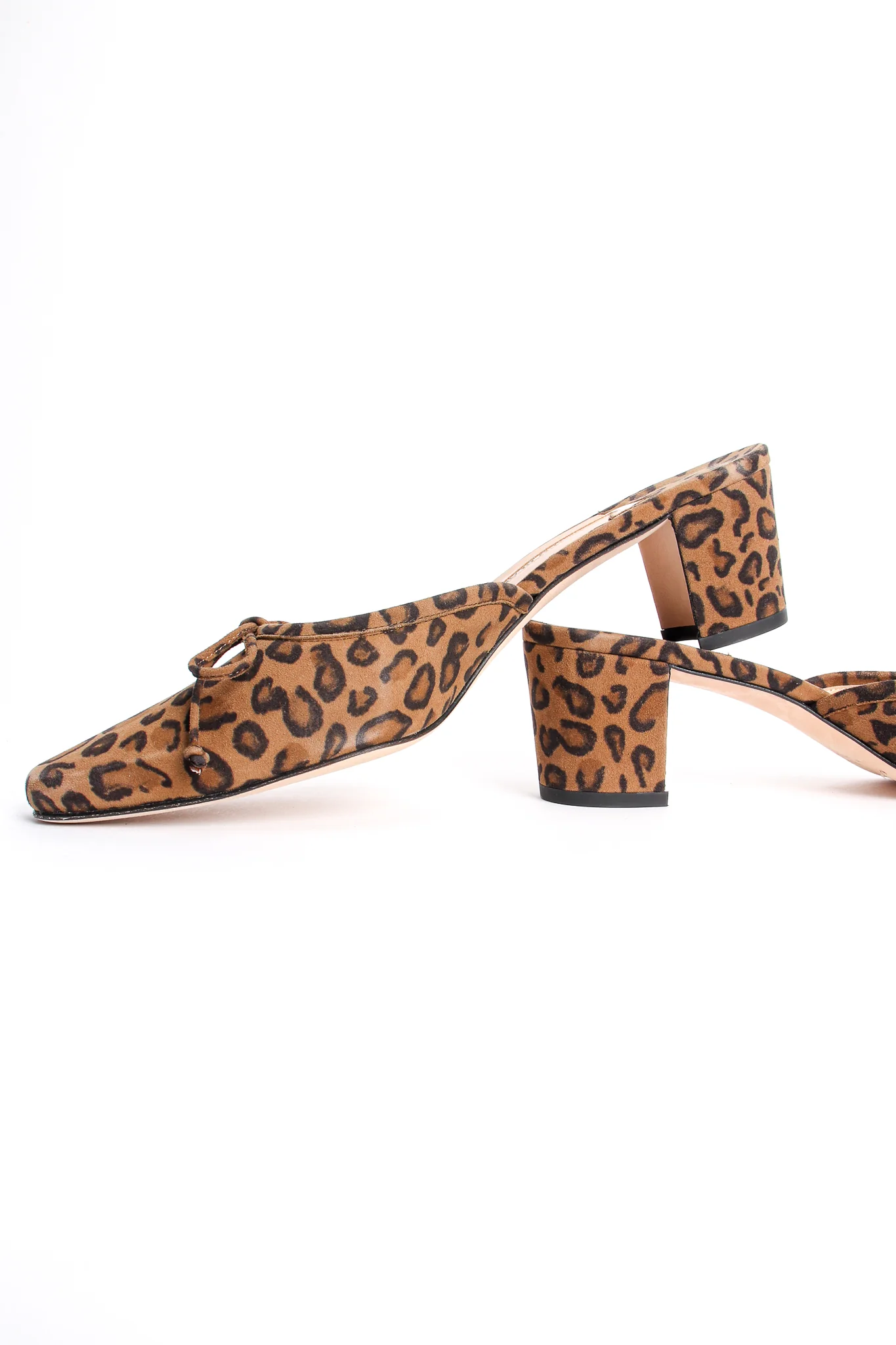 Leopard Suede Block Heel Mules - Image 8