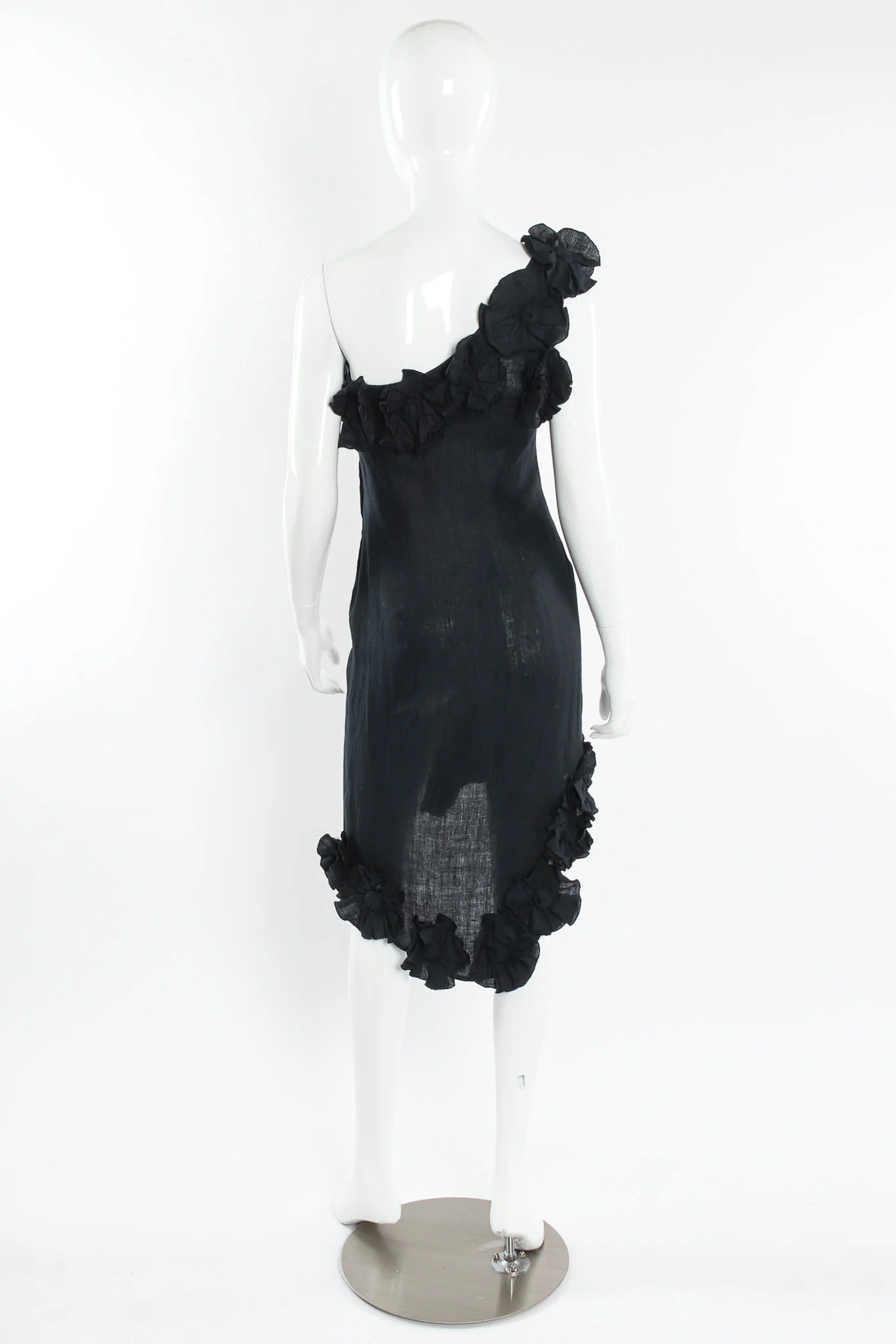 Linen Floral Shoulder Dress - Image 2