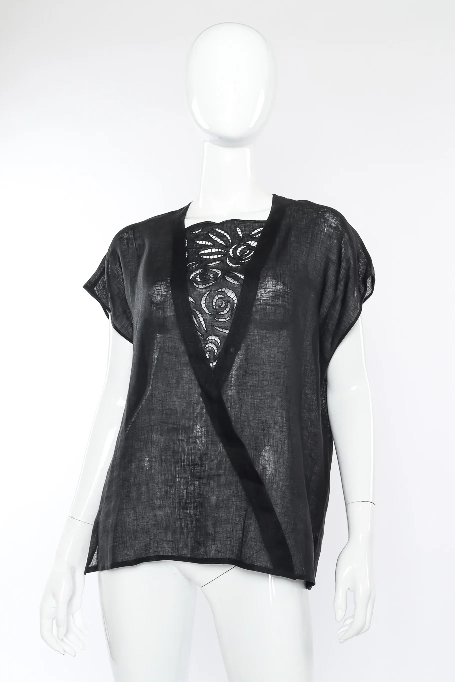 Linen Surplice Blouse - Image 4