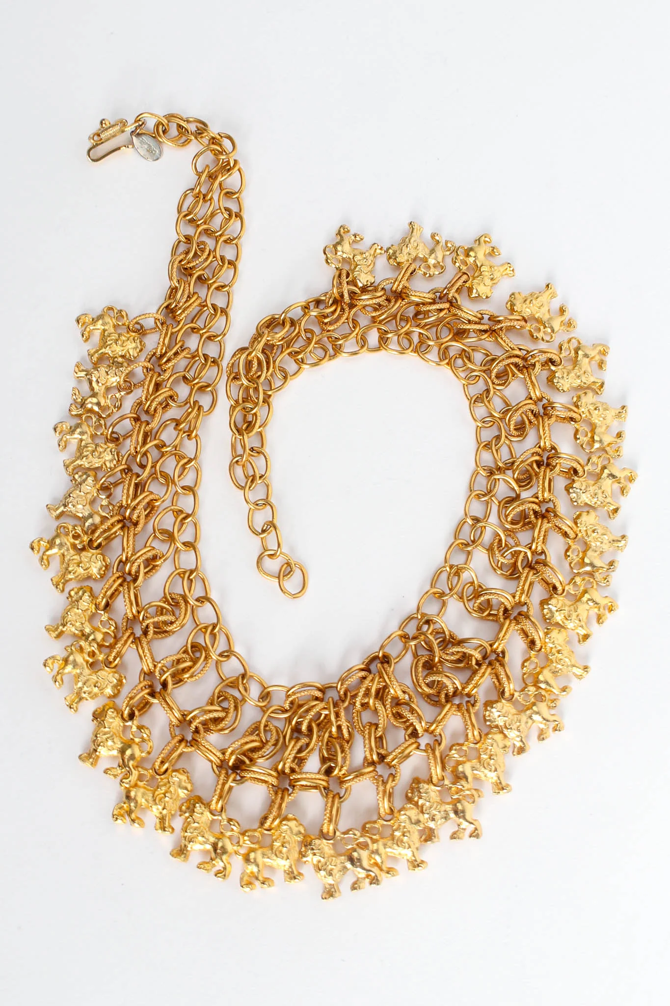 Lion Charm Bib Necklace