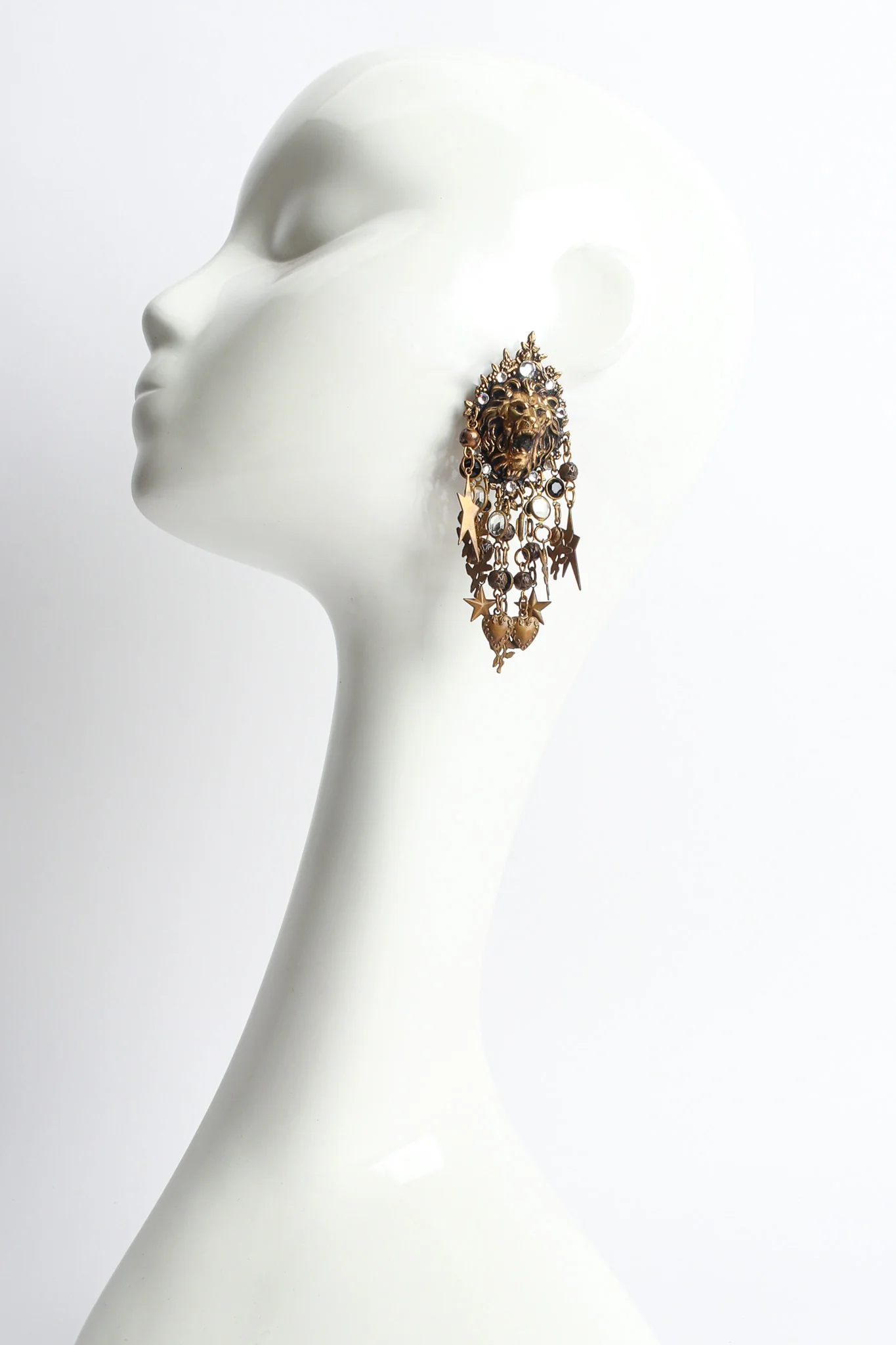 Lion Charm Chandelier Earrings - Image 2