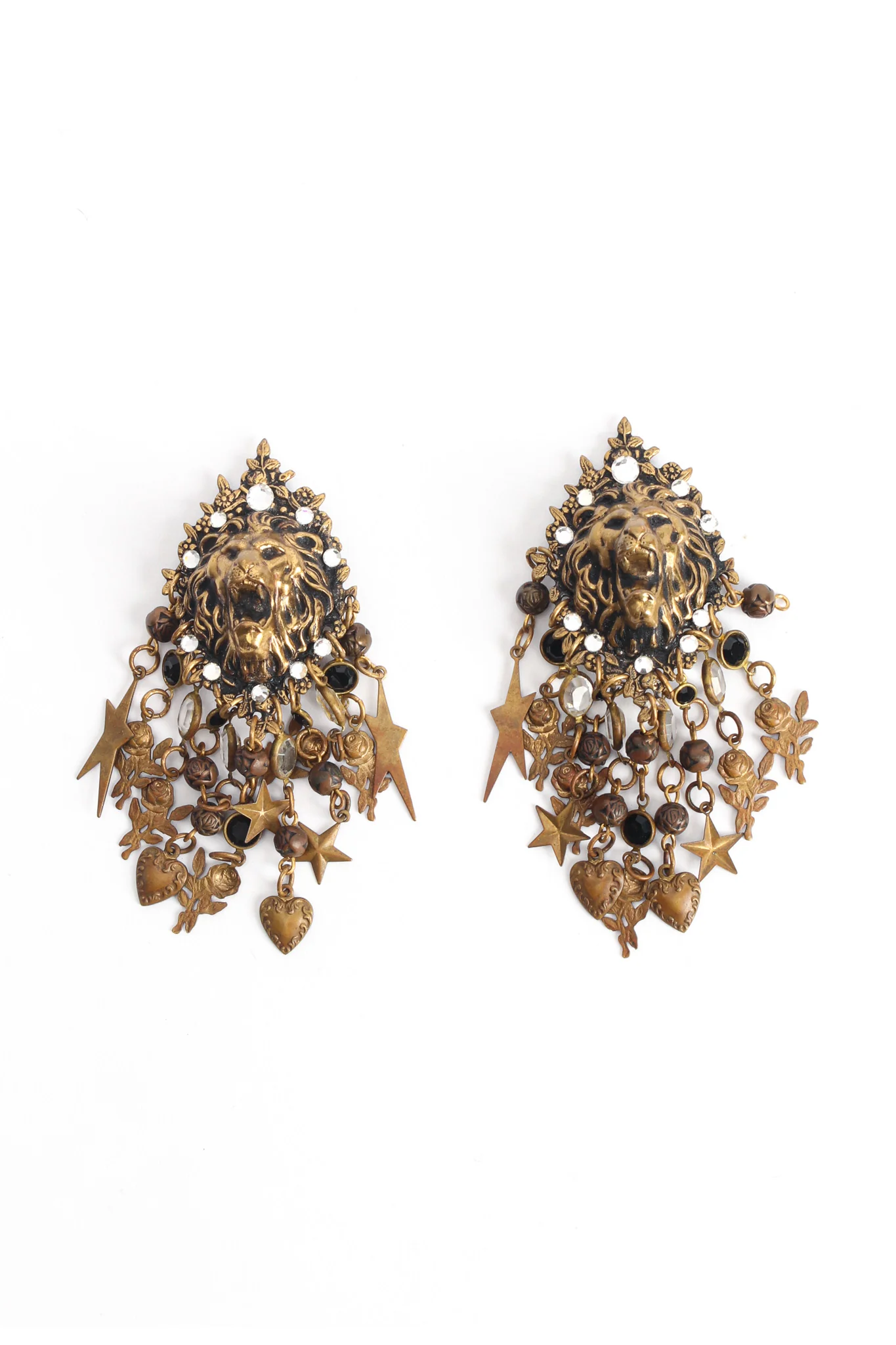 Lion Charm Chandelier Earrings - Image 3