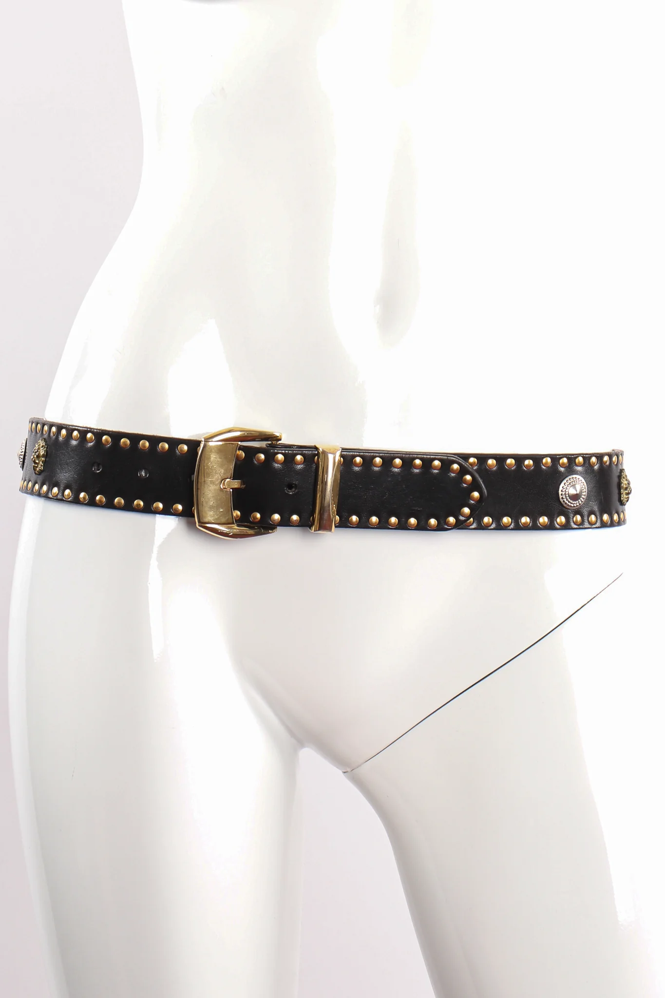 Lion Studded Leather Belt - Image 2