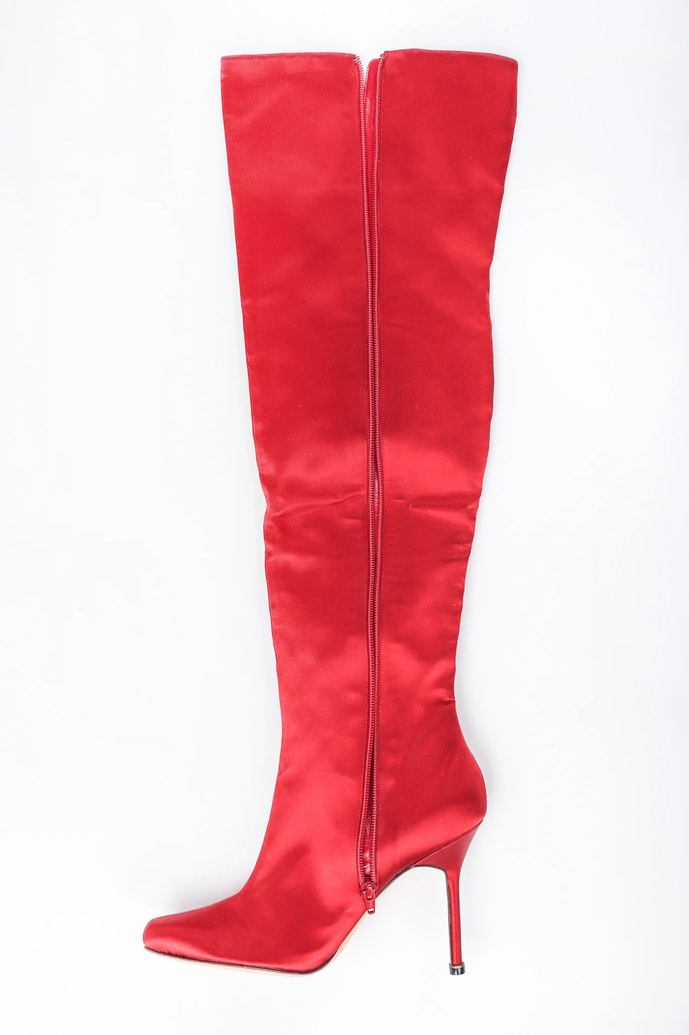 Lipstick Satin Stiletto Boots - Image 17