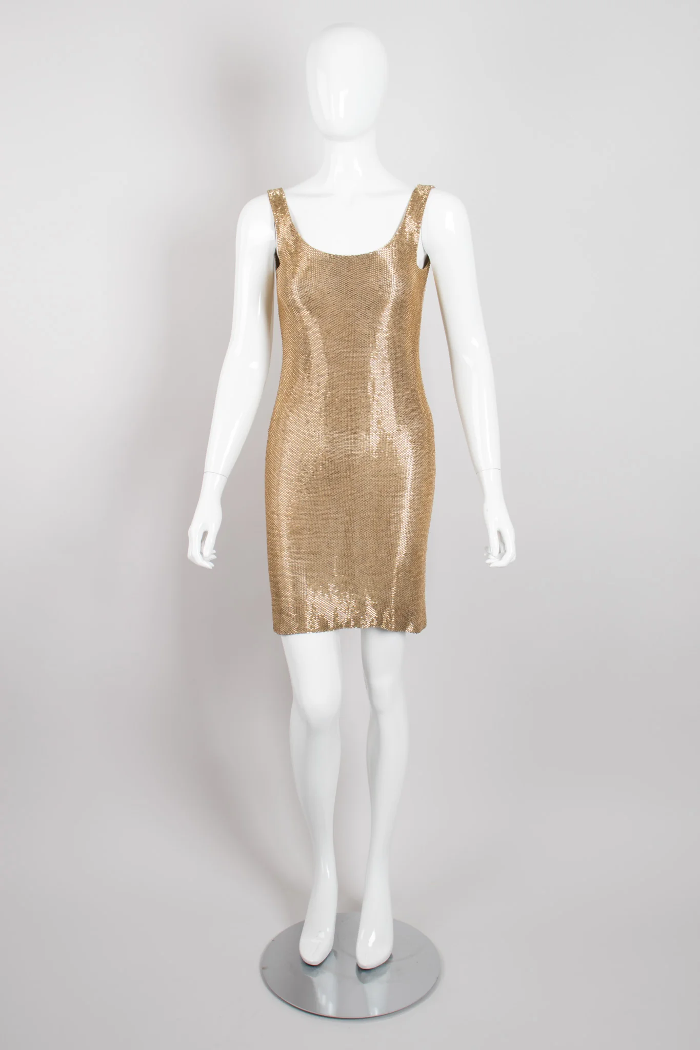 Liquid Gold Beaded Cocktail Dress - Image 4