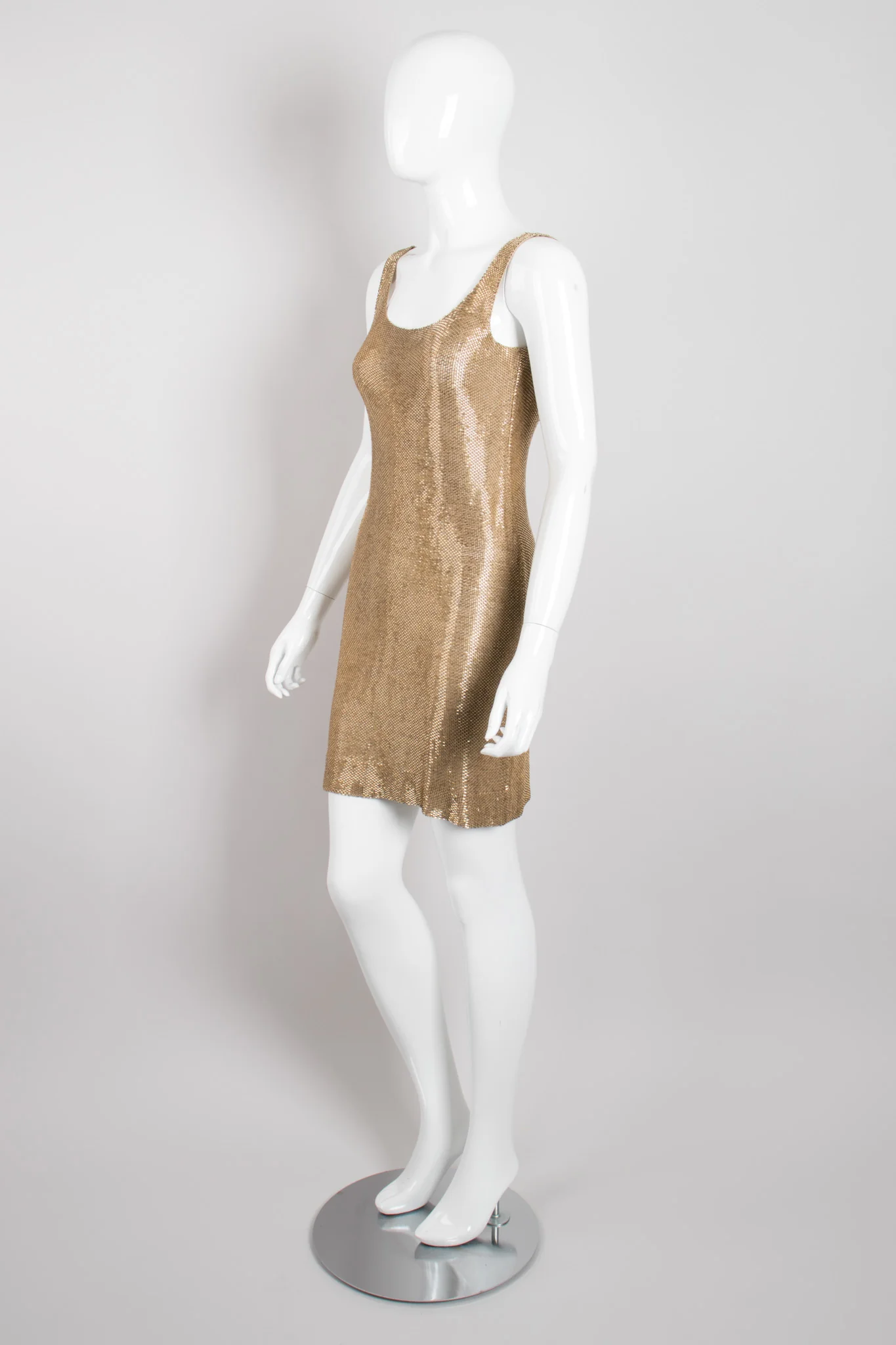 Liquid Gold Beaded Cocktail Dress - Image 5