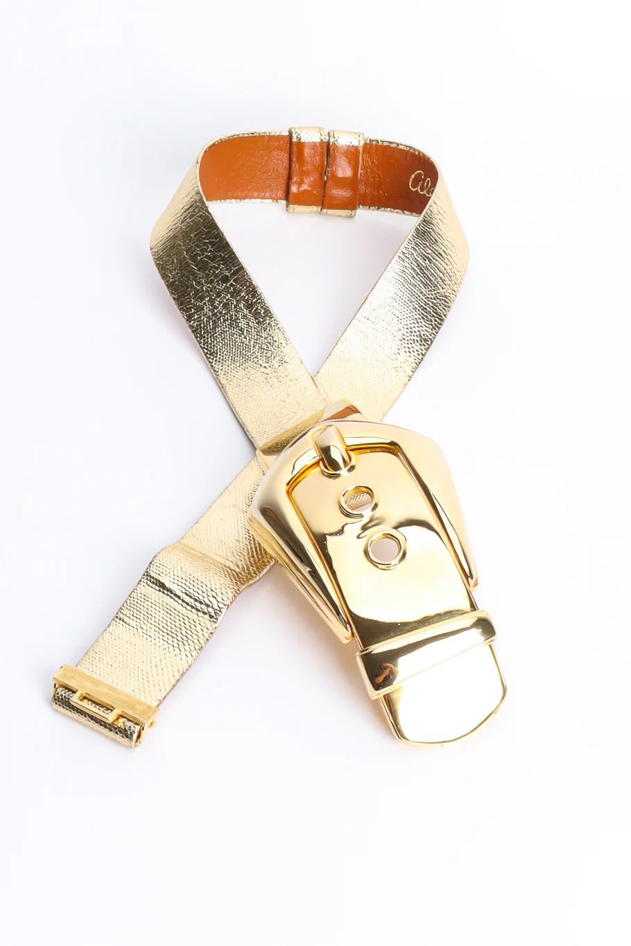 Liquid Gold Lizard Buckle Belt