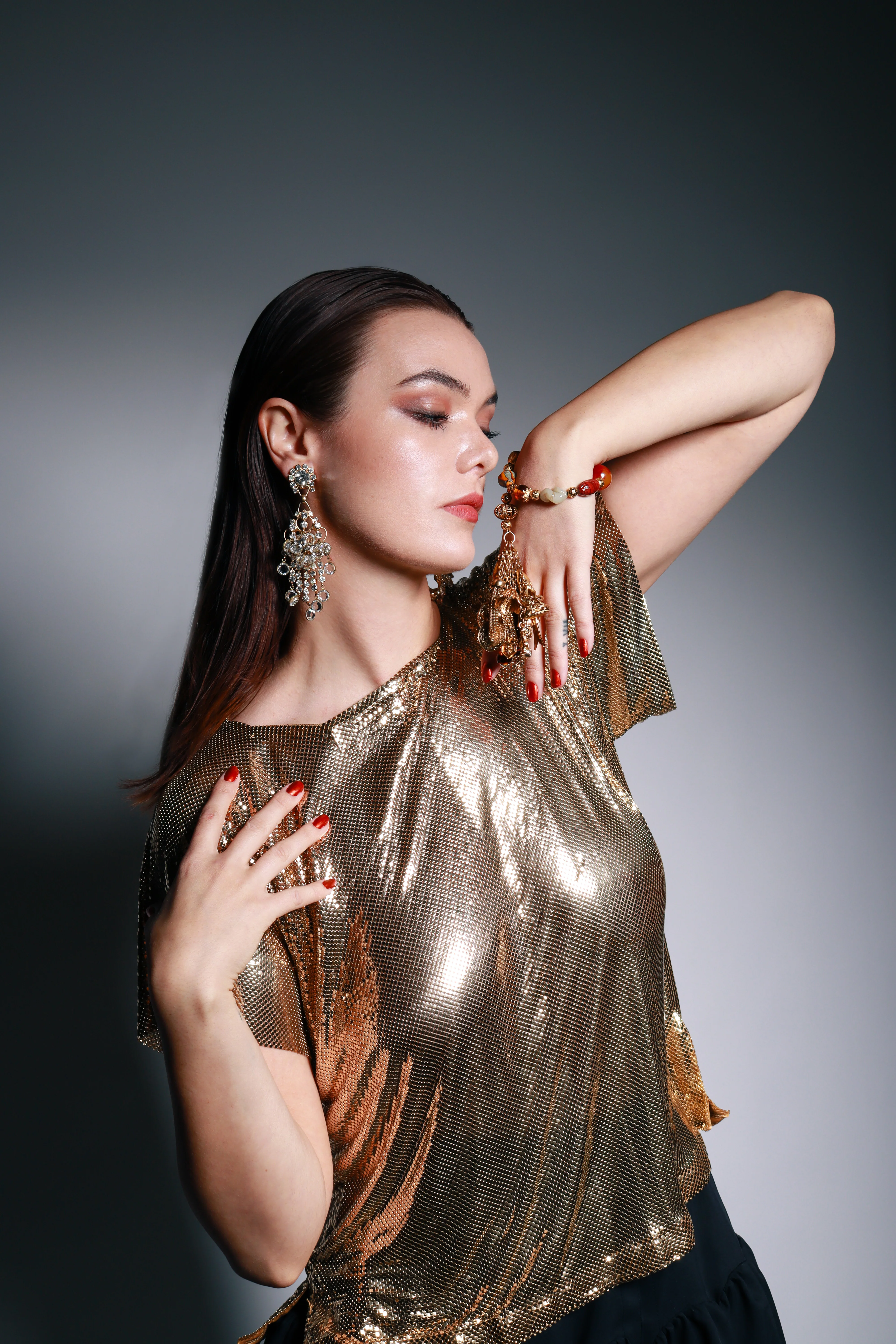 Liquid Gold Metal Mesh Tee - Image 2