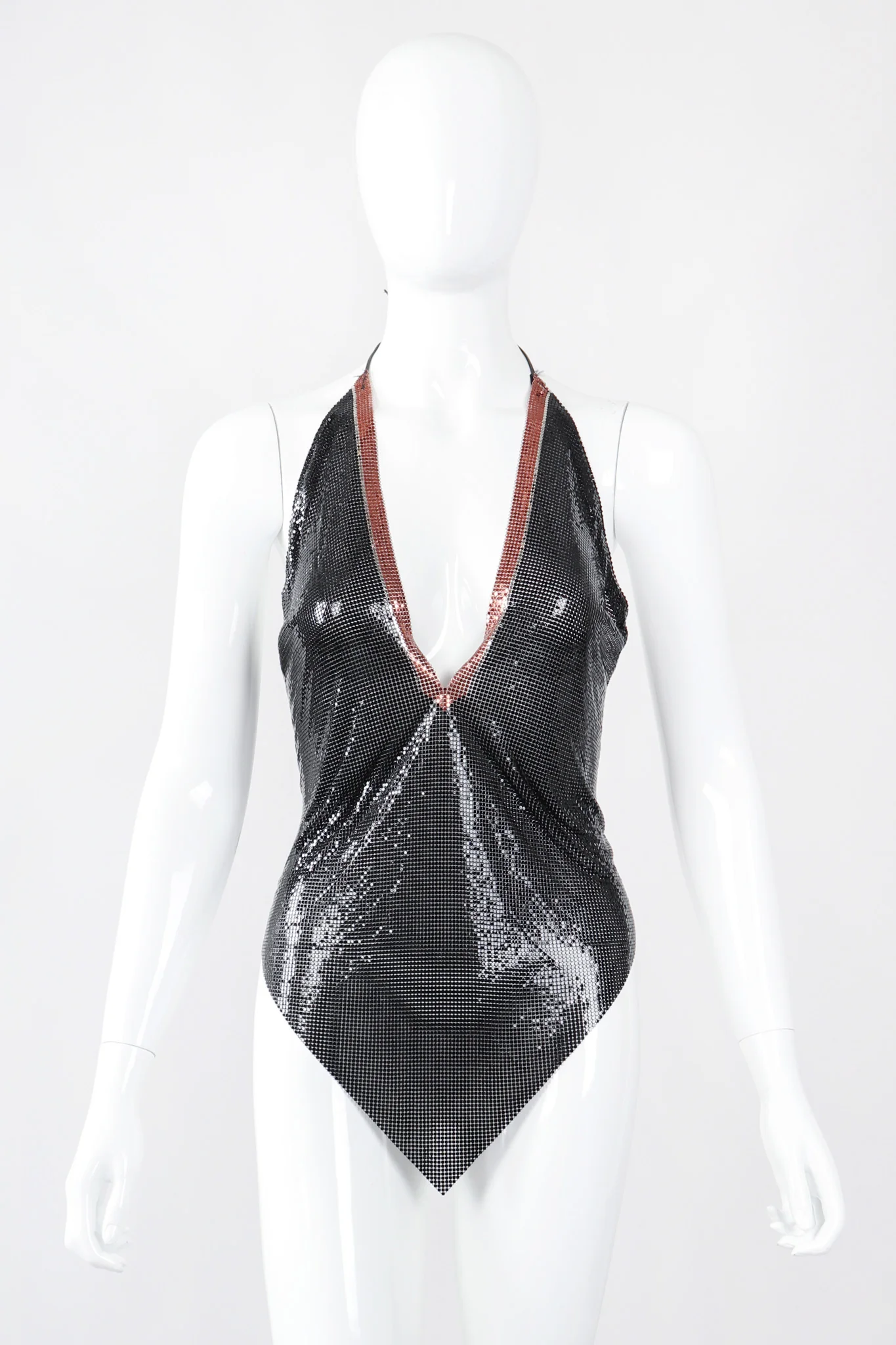 Liquid Mesh V-Neck Halter Top - Image 3