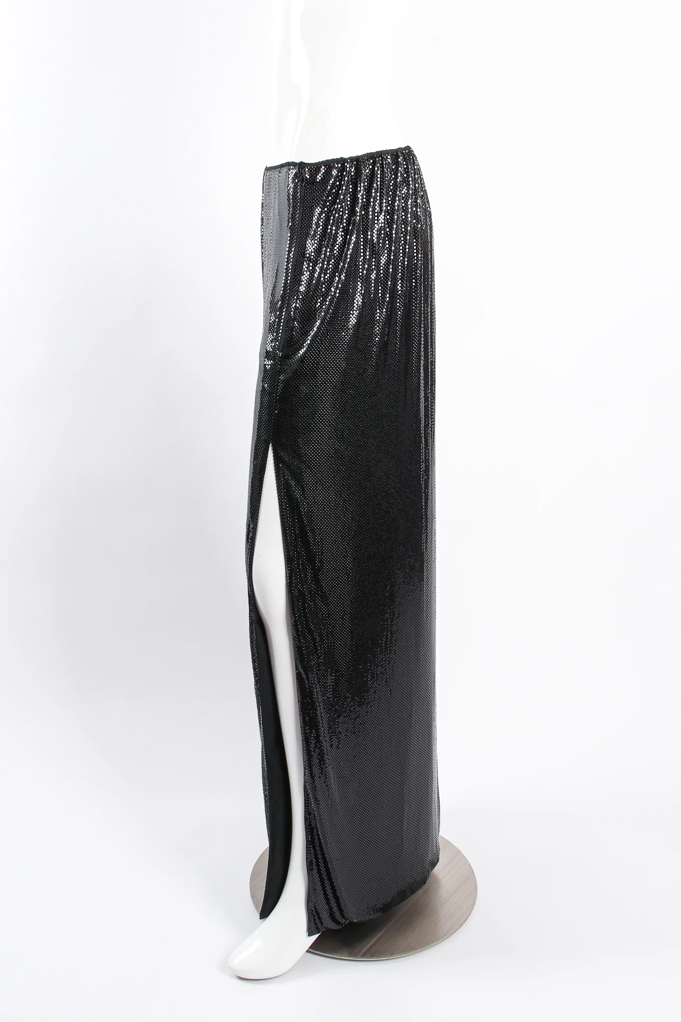 Liquid Metal Mesh Maxi Skirt - Image 3