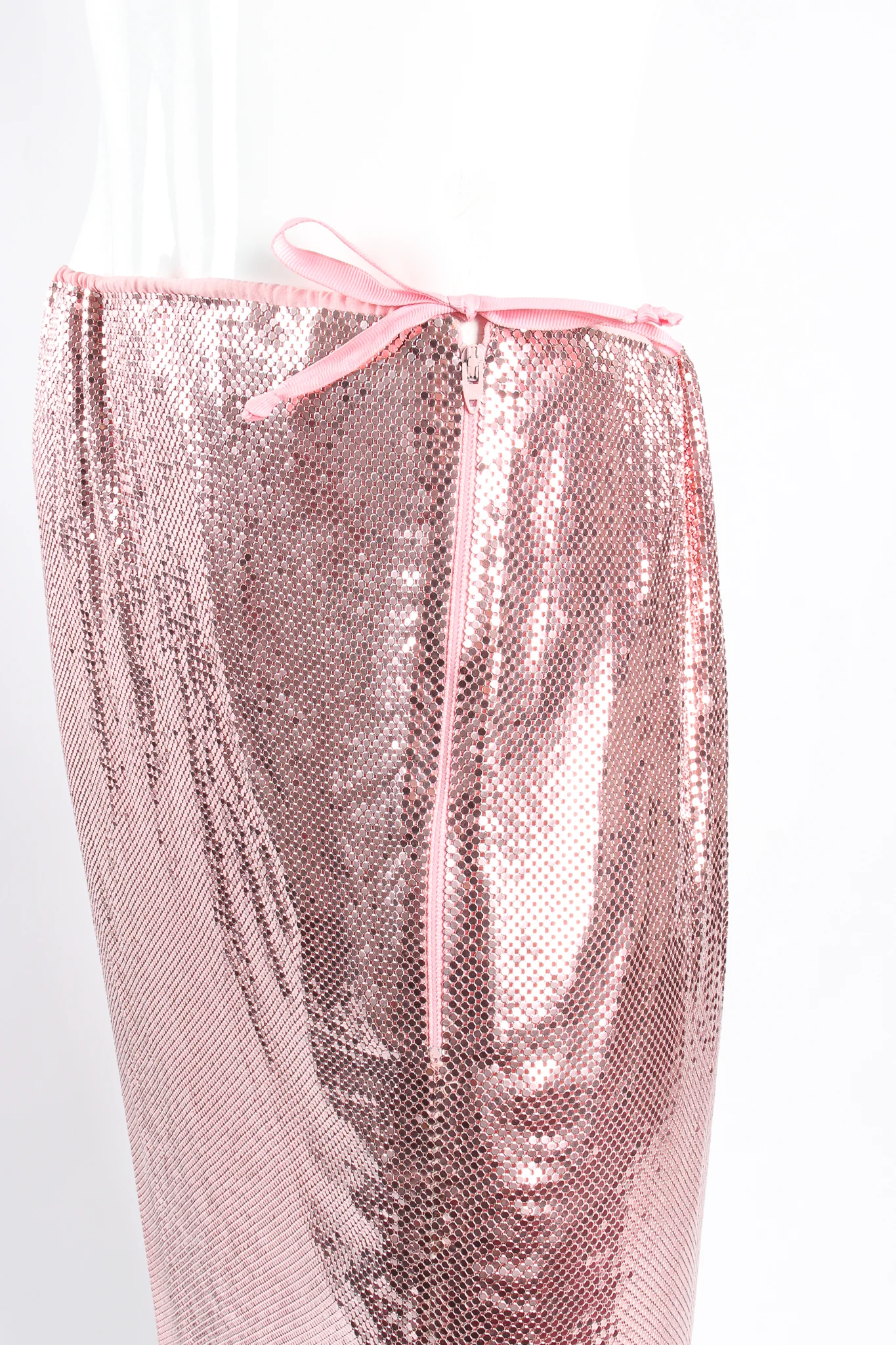 Liquid Metal Mesh Midi Skirt - Image 9