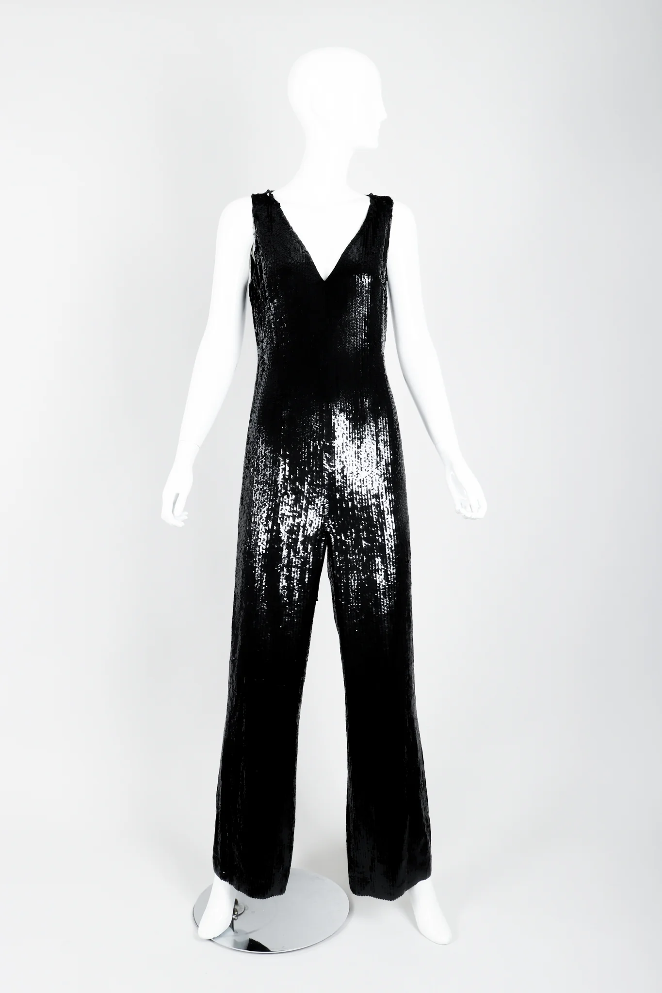 Liquid Sequin Black Tie Jumpsuit - Image 5