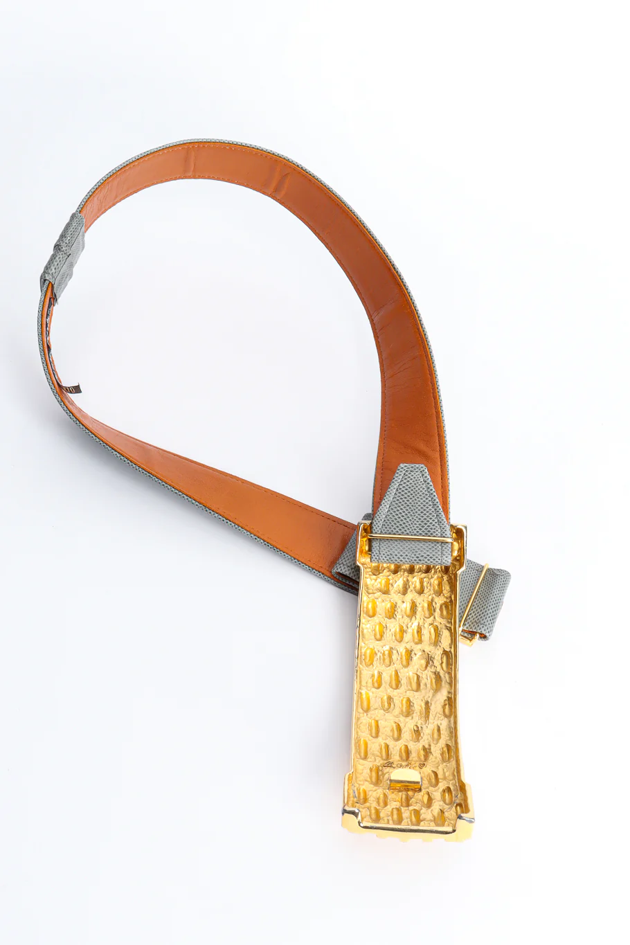 Lizard Basket Weave Buckle Belt - Image 4