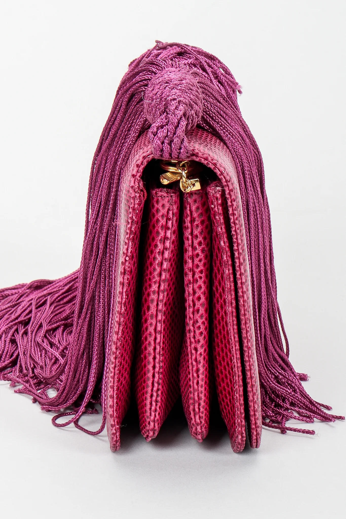 Lizard Double Tassel Clutch - Image 7