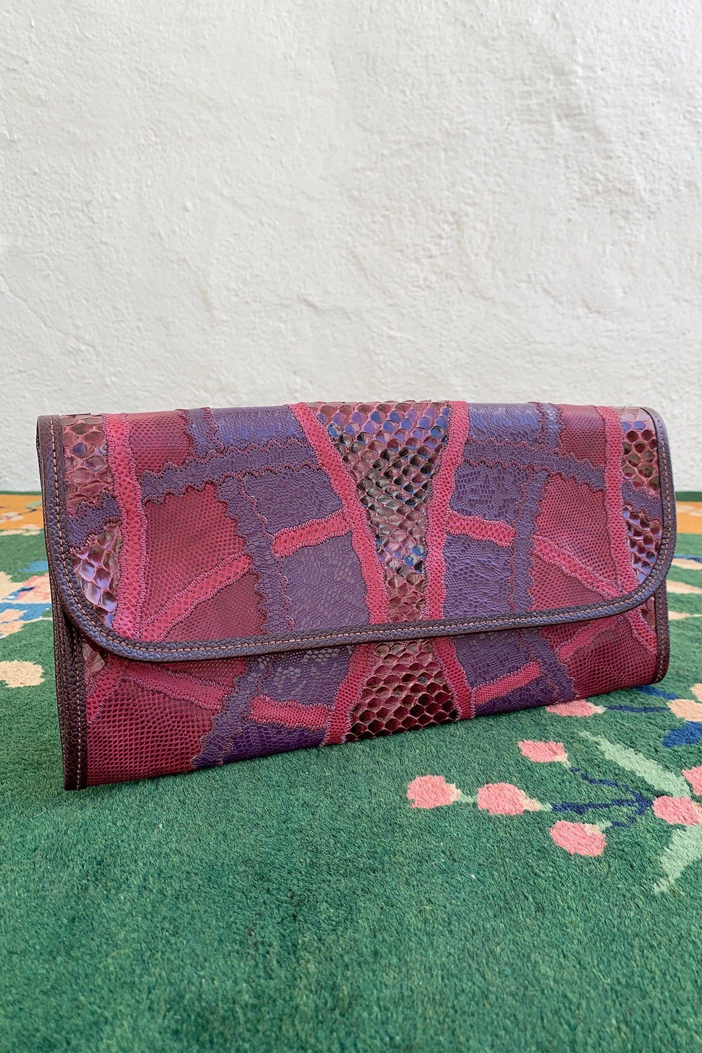 Lizard Snake Patchwork Clutch